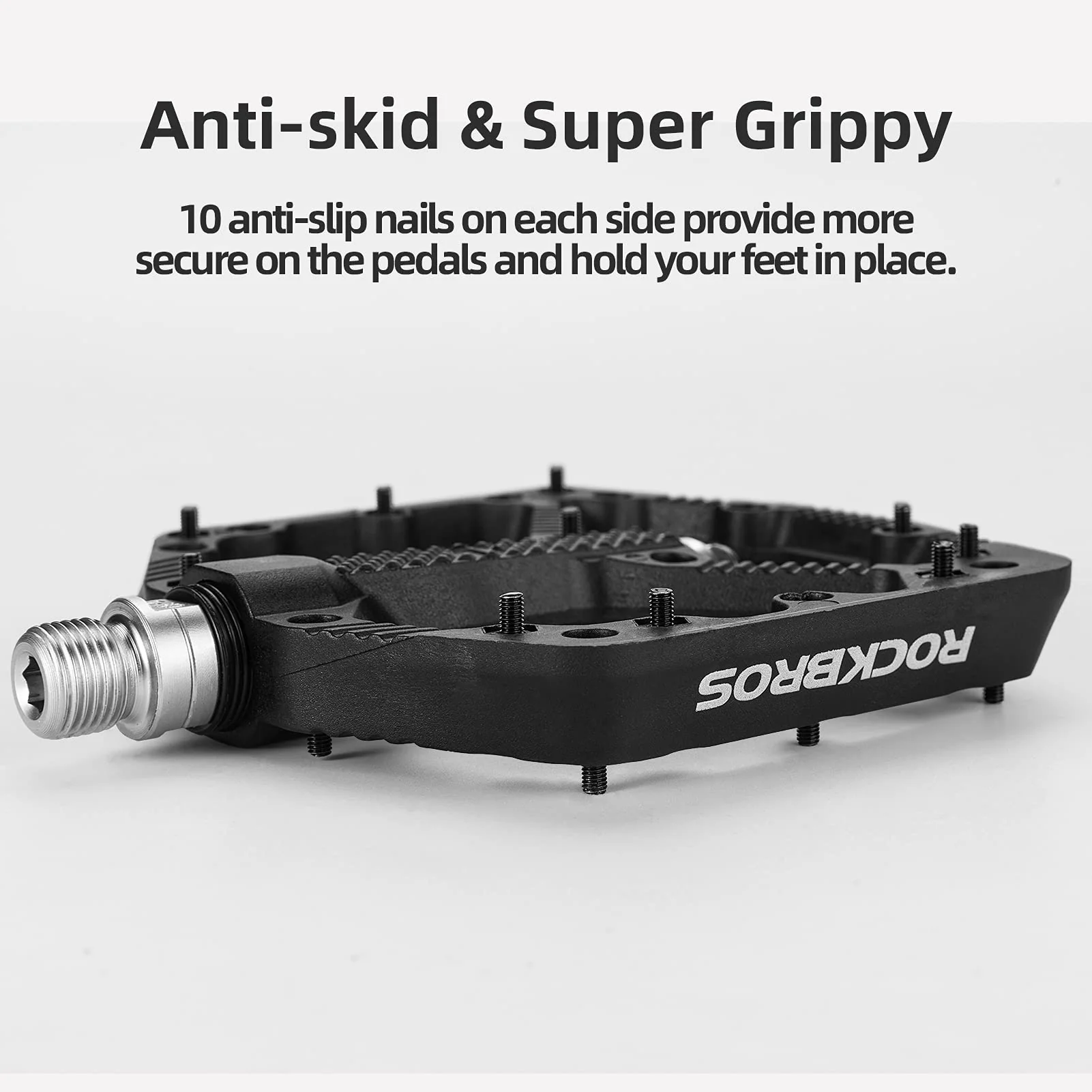 ROCKBROS Mountain Bike Pedals Flat MTB Pedals Nylon Fiber Bicycle Platform Pedals - Image 12