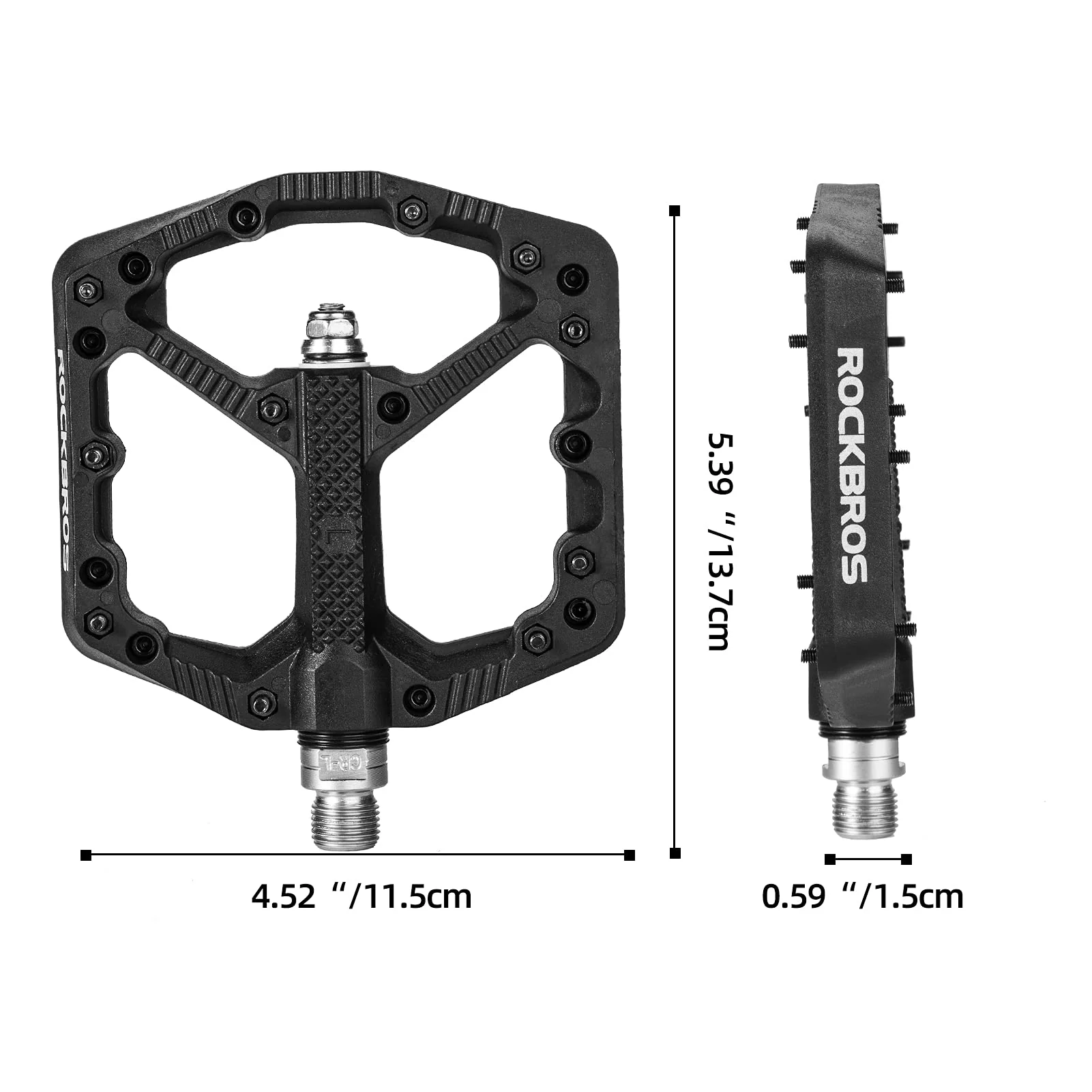 ROCKBROS Mountain Bike Pedals Flat MTB Pedals Nylon Fiber Bicycle Platform Pedals - Image 16