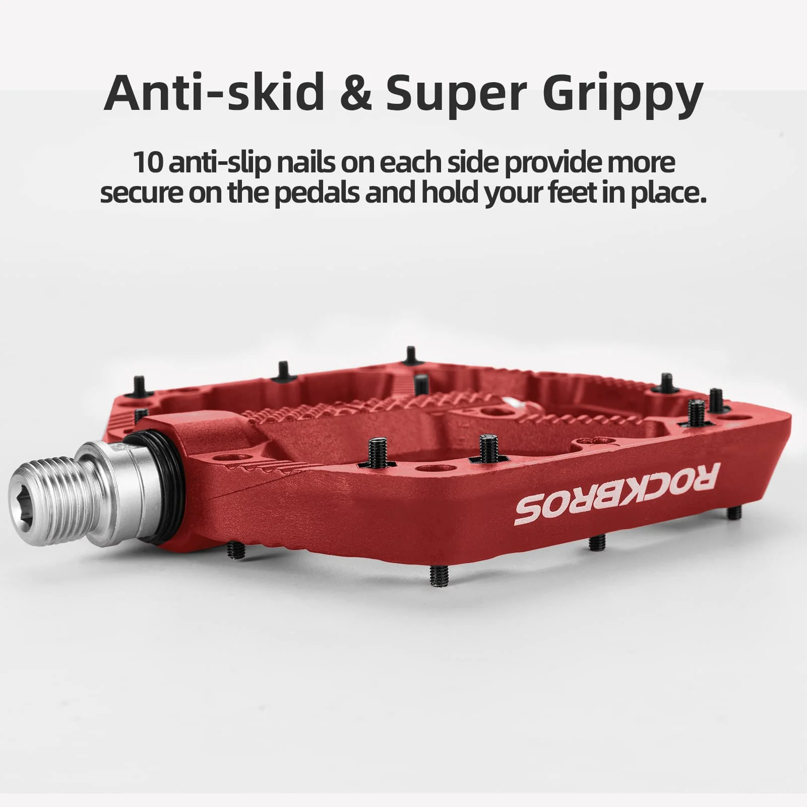 ROCKBROS Mountain Bike Pedals Flat MTB Pedals Nylon Fiber Bicycle Platform Pedals - Image 30