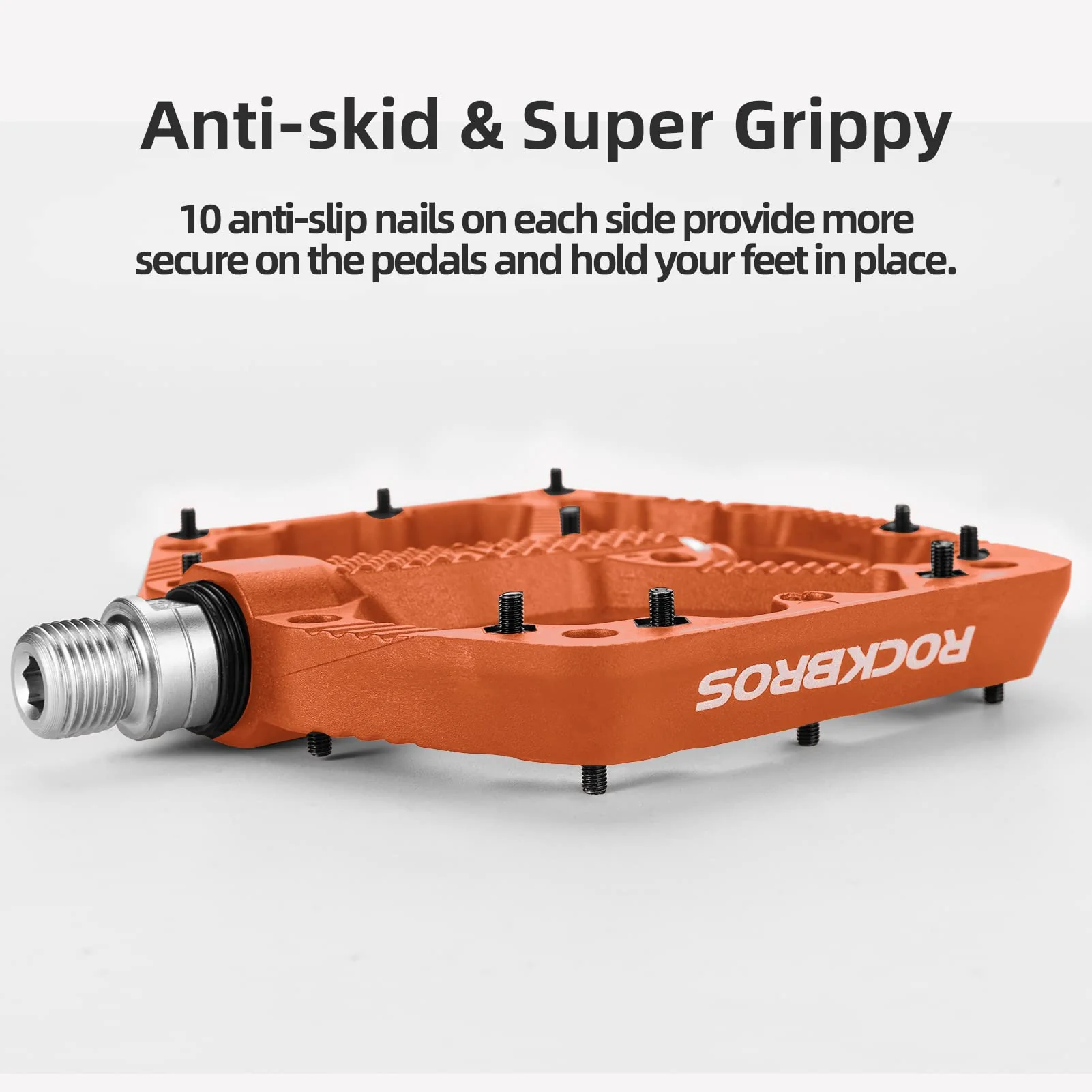 ROCKBROS Mountain Bike Pedals Flat MTB Pedals Nylon Fiber Bicycle Platform Pedals - Image 7