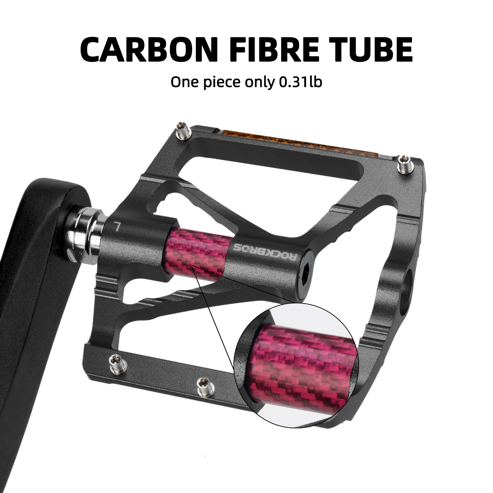 ROCKBROS Mountain Bike Pedals MTB Reflective Pedals CNC Non-Slip Lightweight Aluminum Alloy Bicycle Pedals - Image 4