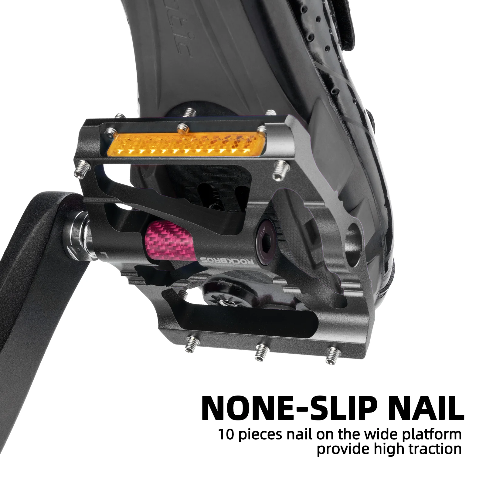 ROCKBROS Mountain Bike Pedals MTB Reflective Pedals CNC Non-Slip Lightweight Aluminum Alloy Bicycle Pedals - Image 5