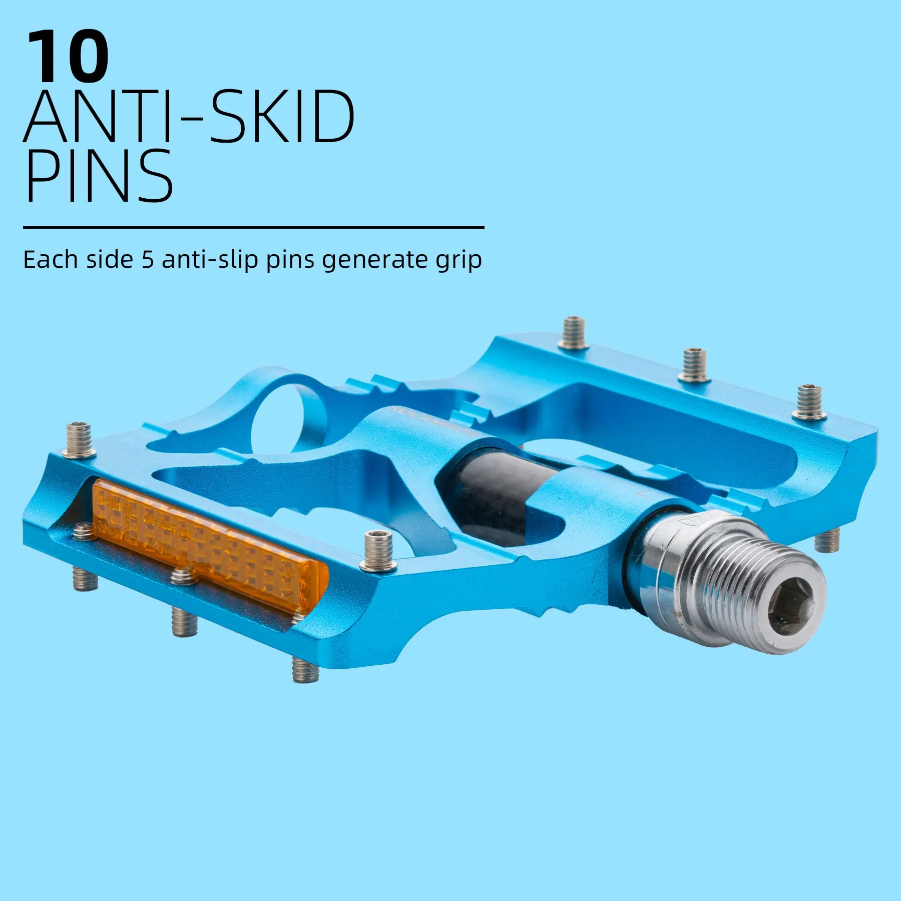 ROCKBROS Mountain Bike Pedals MTB Reflective Pedals CNC Non-Slip Lightweight Aluminum Alloy Bicycle Pedals - Image 8