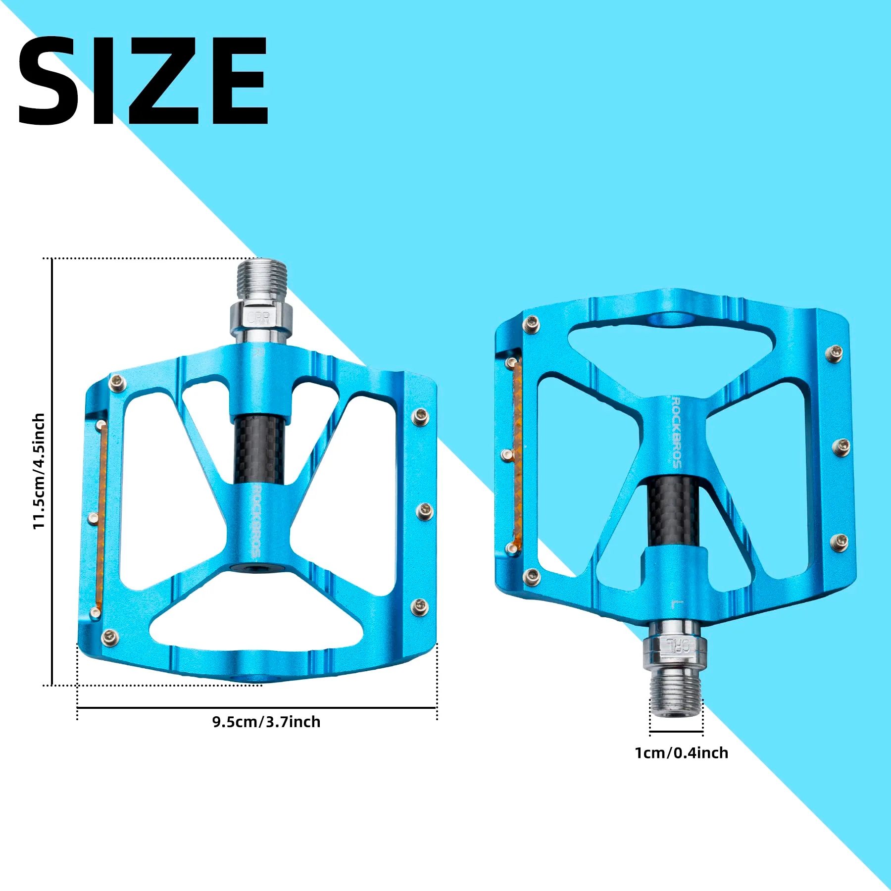 ROCKBROS Mountain Bike Pedals MTB Reflective Pedals CNC Non-Slip Lightweight Aluminum Alloy Bicycle Pedals - Image 9