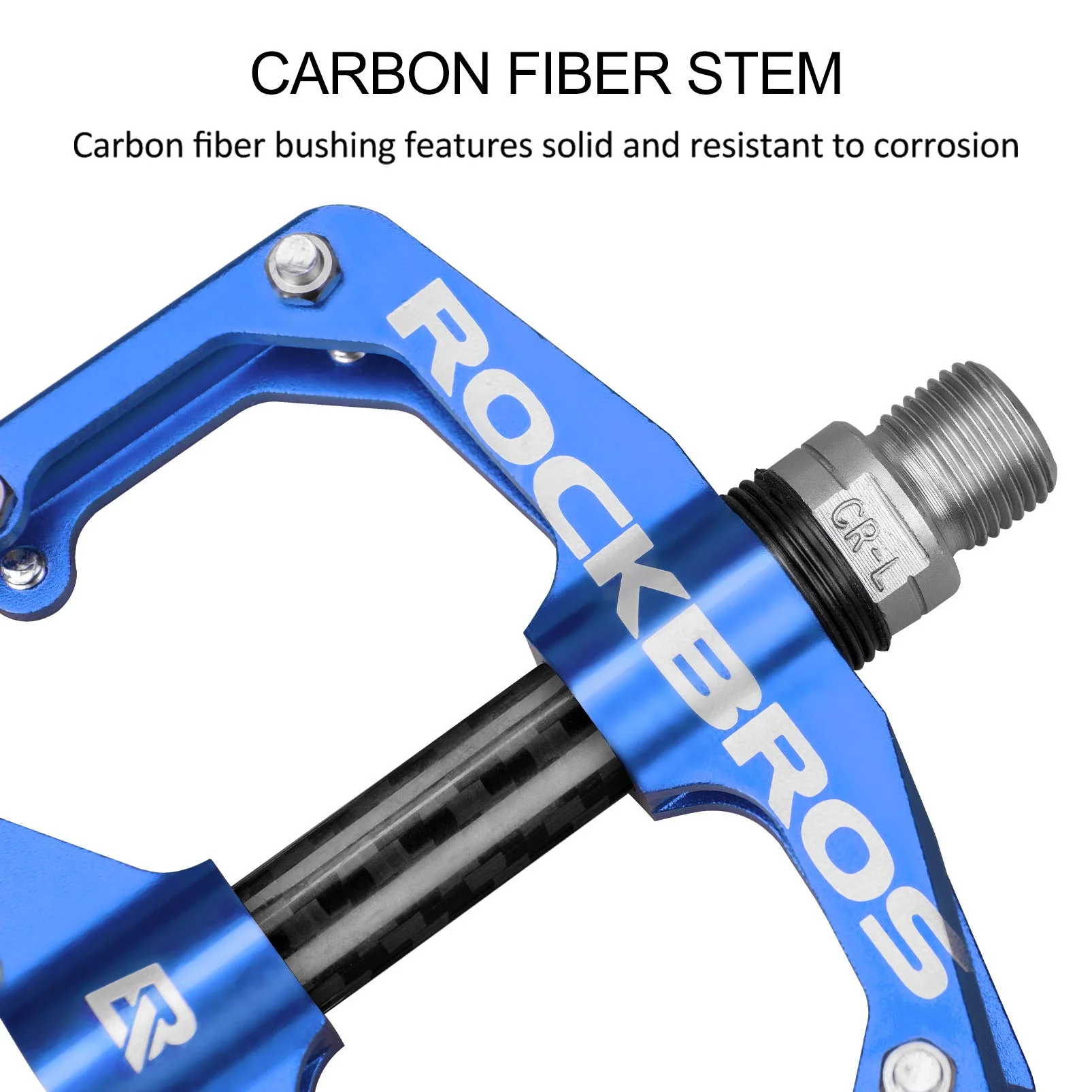 ROCKBROS Mountain MTB Bike Flat 9/16 Lightweight Carbon Fiber Sealed Bearing Pedals - Image 12