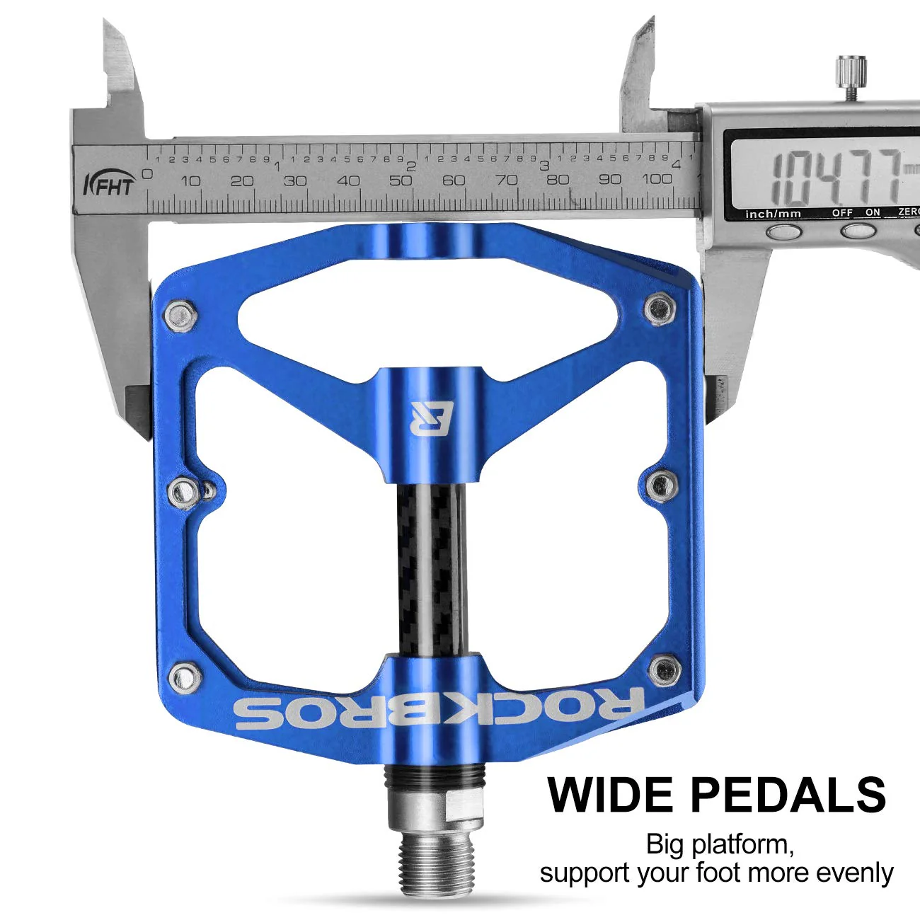 ROCKBROS Mountain MTB Bike Flat 9/16 Lightweight Carbon Fiber Sealed Bearing Pedals - Image 13