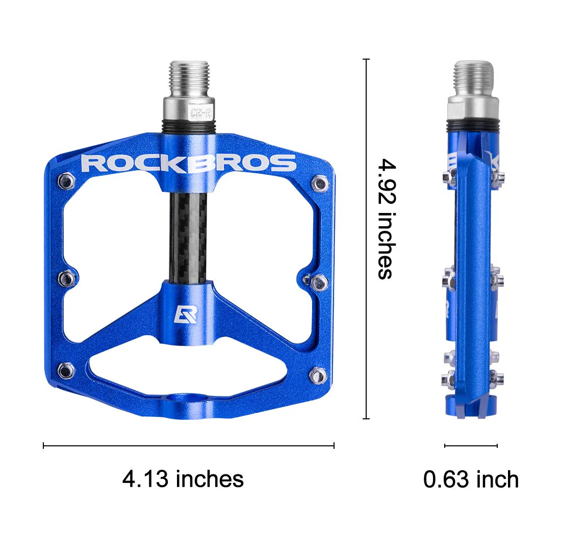 ROCKBROS Mountain MTB Bike Flat 9/16 Lightweight Carbon Fiber Sealed Bearing Pedals - Image 15