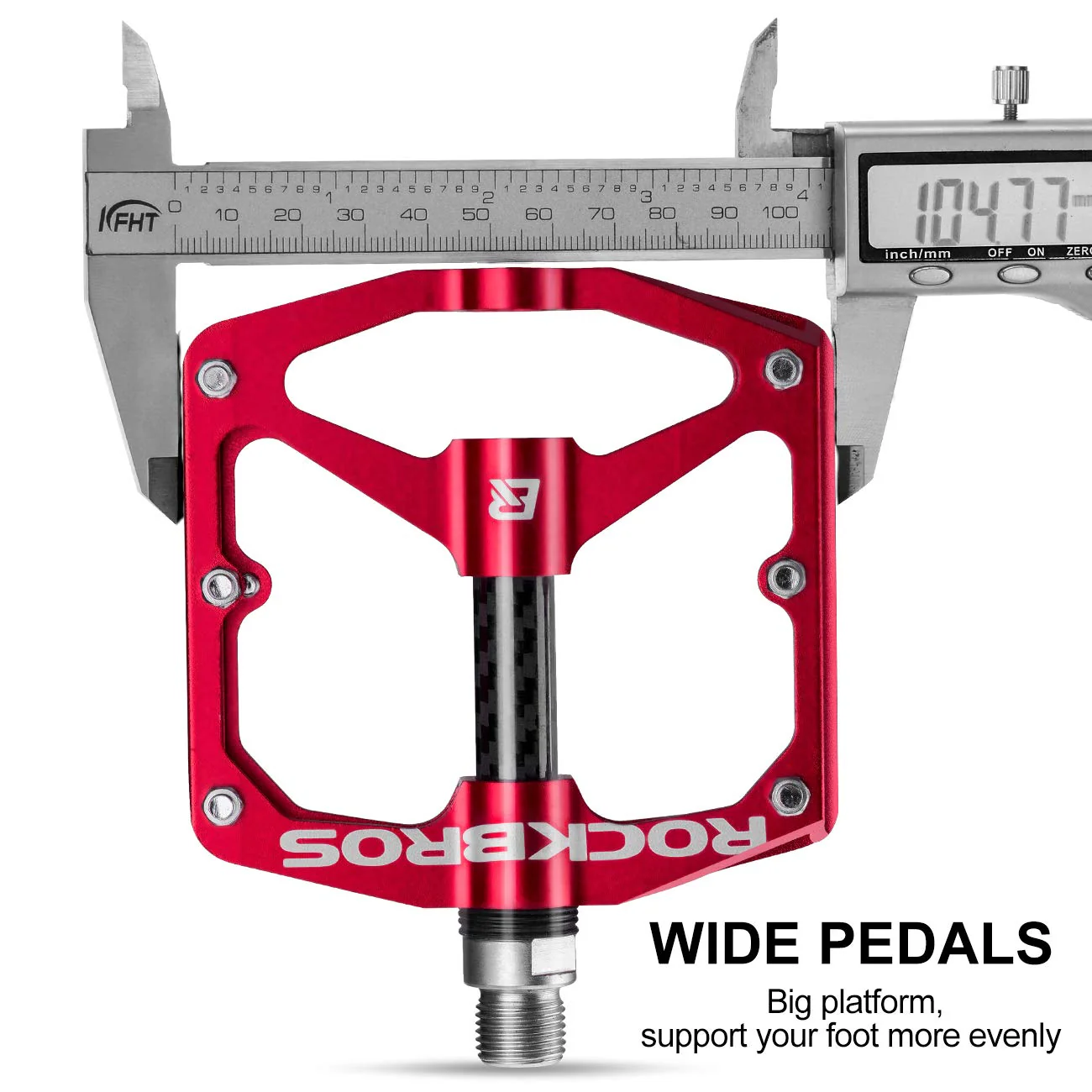 ROCKBROS Mountain MTB Bike Flat 9/16 Lightweight Carbon Fiber Sealed Bearing Pedals - Image 20