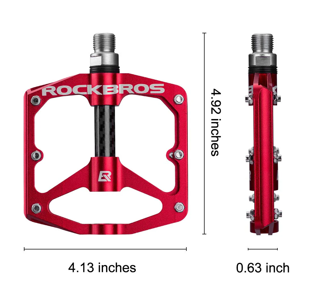 ROCKBROS Mountain MTB Bike Flat 9/16 Lightweight Carbon Fiber Sealed Bearing Pedals - Image 22