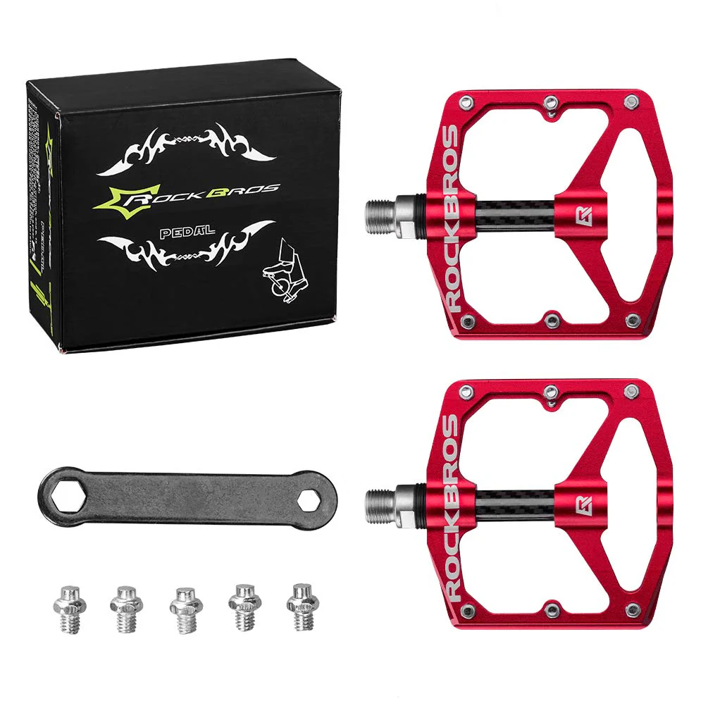 ROCKBROS Mountain MTB Bike Flat 9/16 Lightweight Carbon Fiber Sealed Bearing Pedals - Image 23