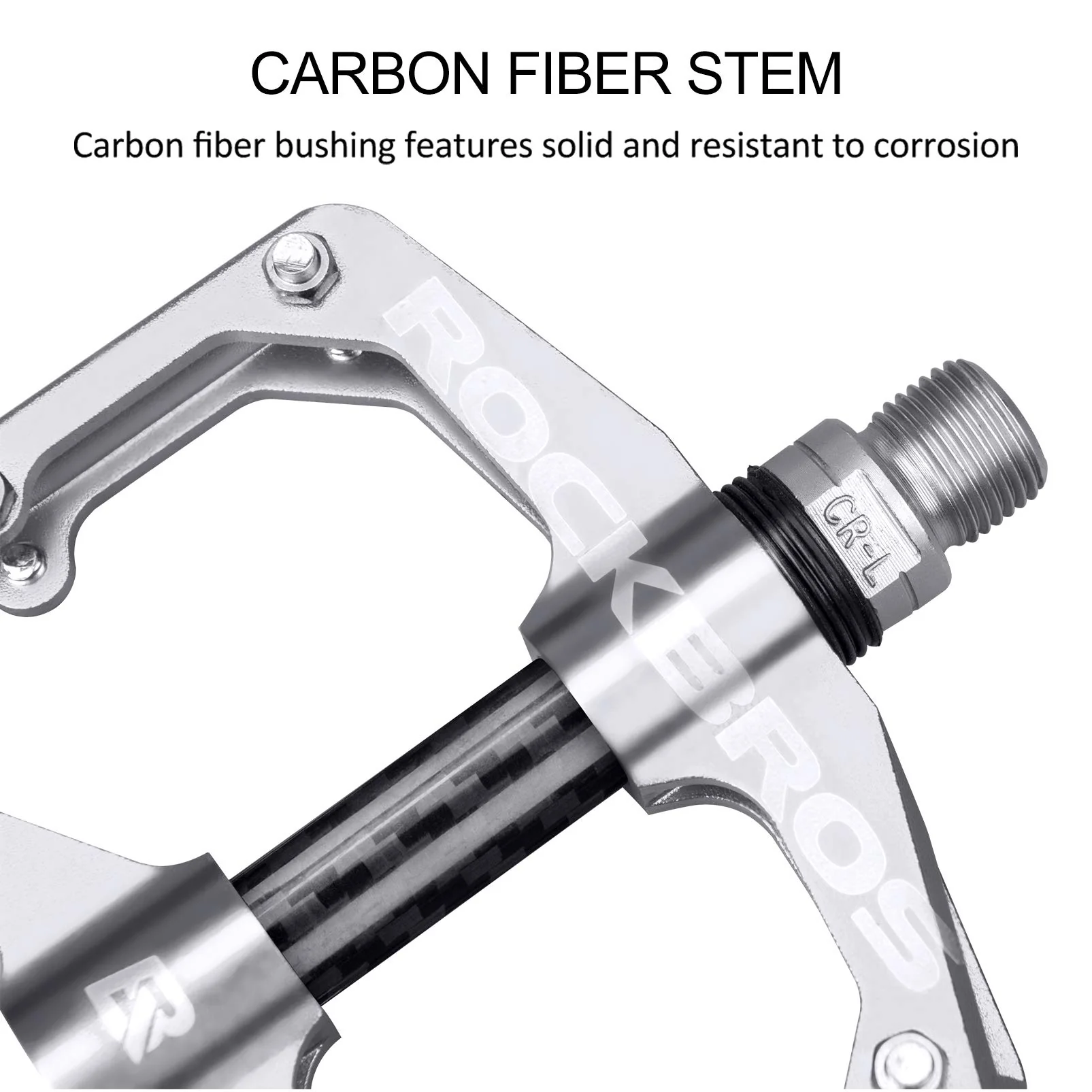 ROCKBROS Mountain MTB Bike Flat 9/16 Lightweight Carbon Fiber Sealed Bearing Pedals - Image 26