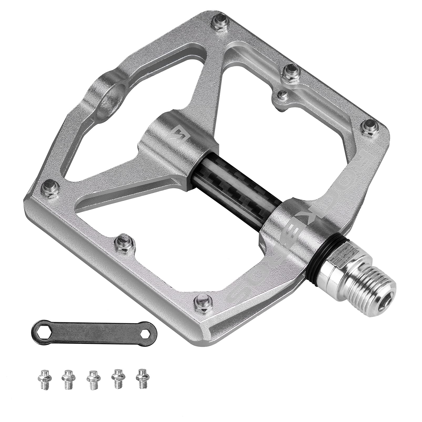 ROCKBROS Mountain MTB Bike Flat 9/16 Lightweight Carbon Fiber Sealed Bearing Pedals - Image 3