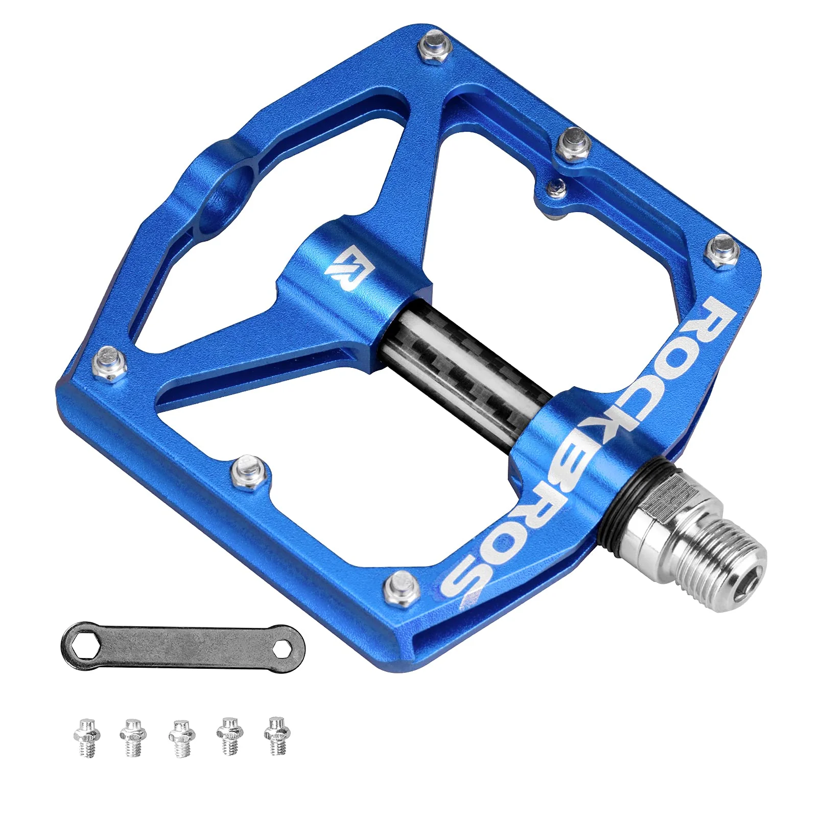 ROCKBROS Mountain MTB Bike Flat 9/16 Lightweight Carbon Fiber Sealed Bearing Pedals - Image 4