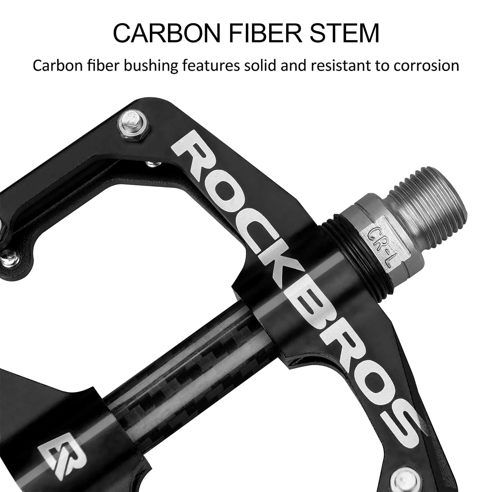 ROCKBROS Mountain MTB Bike Flat 9/16 Lightweight Carbon Fiber Sealed Bearing Pedals - Image 6