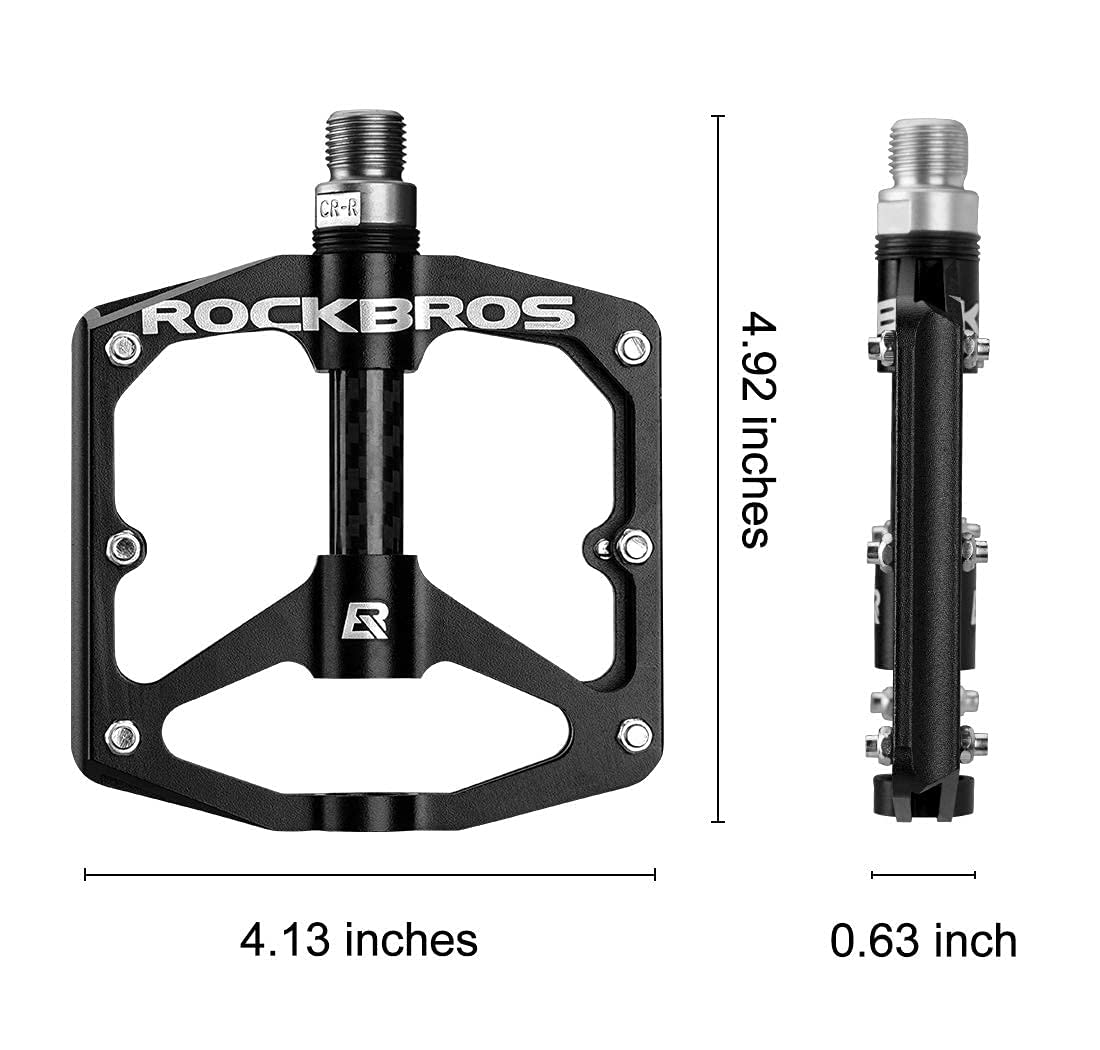 ROCKBROS Mountain MTB Bike Flat 9/16 Lightweight Carbon Fiber Sealed Bearing Pedals - Image 9