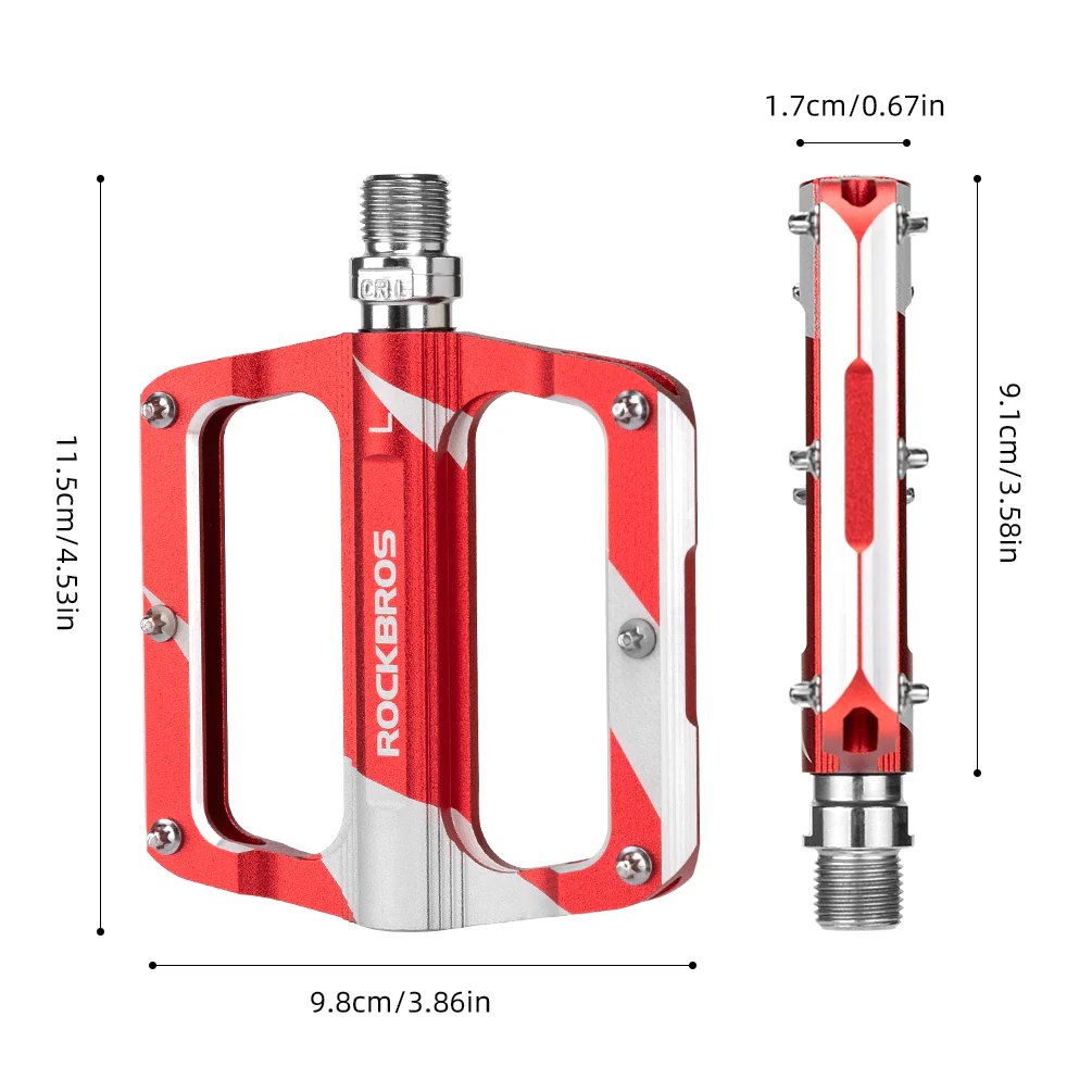ROCKBROS Mountain MTB Bike Pedals Flat Bicycle 9/16 Lightweight Carbon Fiber Sealed Bearing Alloy Flat - Image 4