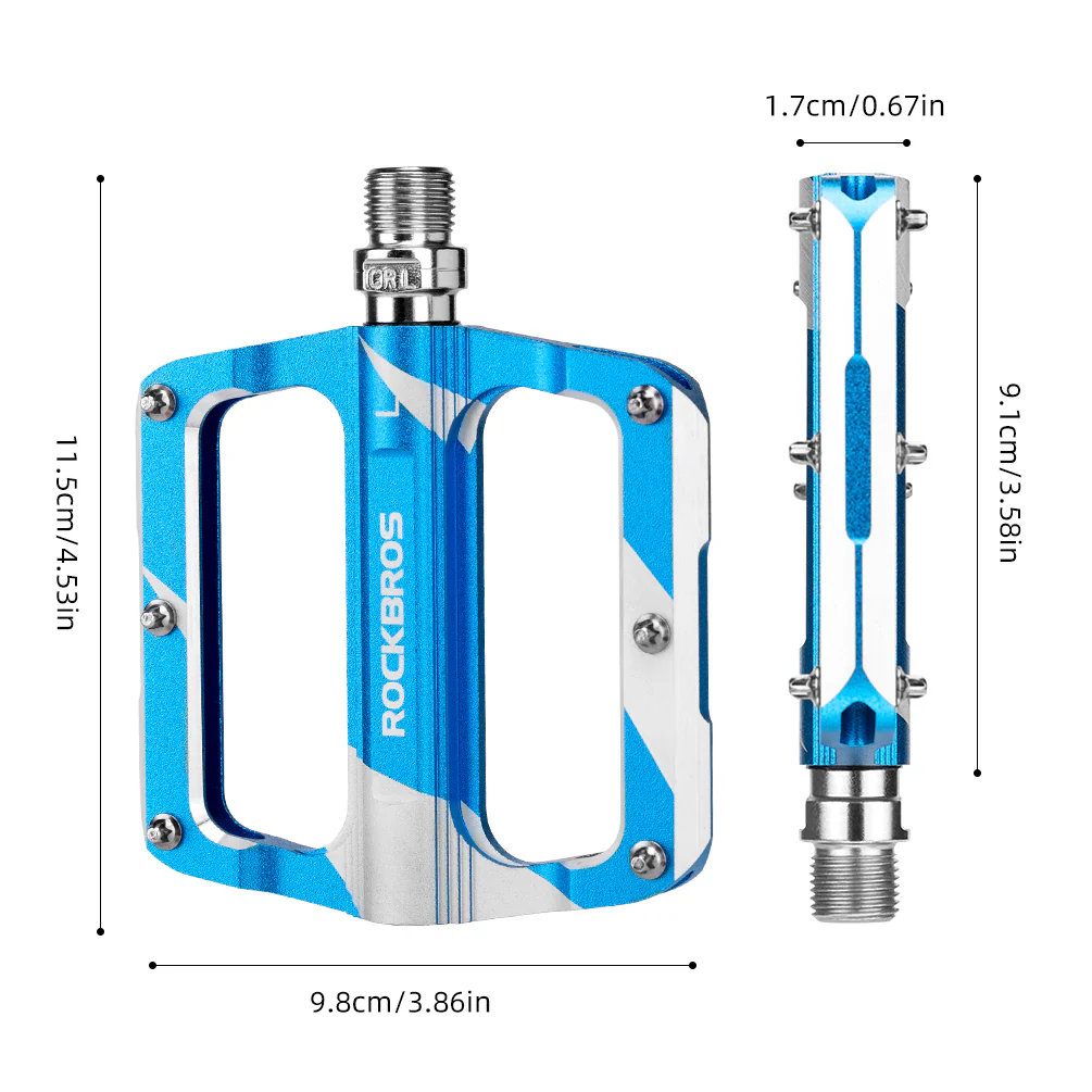 ROCKBROS Mountain MTB Bike Pedals Flat Bicycle 9/16 Lightweight Carbon Fiber Sealed Bearing Alloy Flat - Image 5