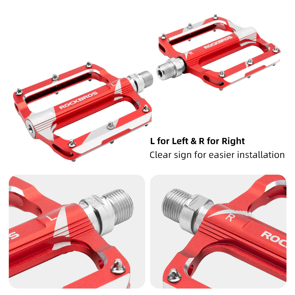 ROCKBROS Mountain MTB Bike Pedals Flat Bicycle 9/16 Lightweight Carbon Fiber Sealed Bearing Alloy Flat - Image 8