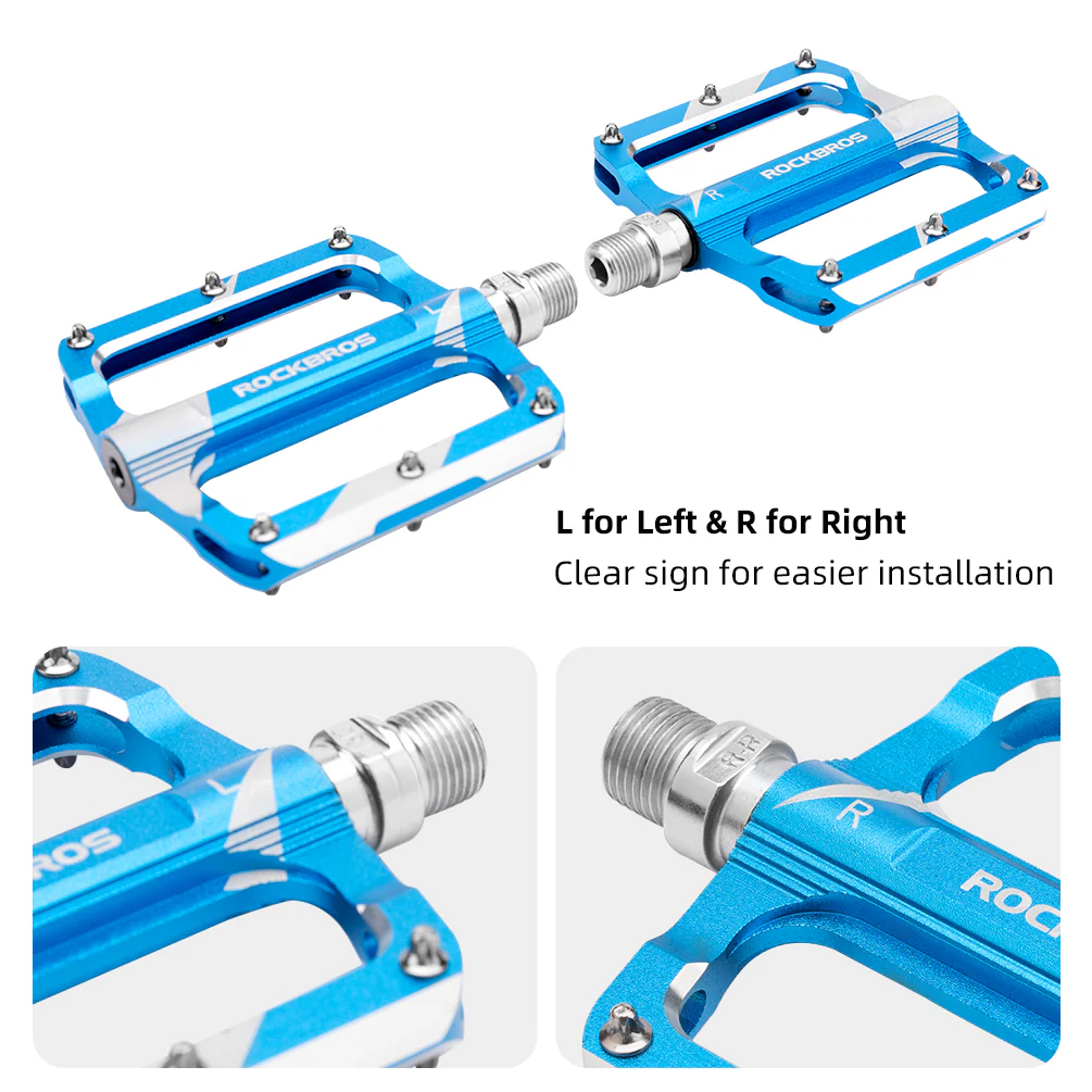 ROCKBROS Mountain MTB Bike Pedals Flat Bicycle 9/16 Lightweight Carbon Fiber Sealed Bearing Alloy Flat - Image 9