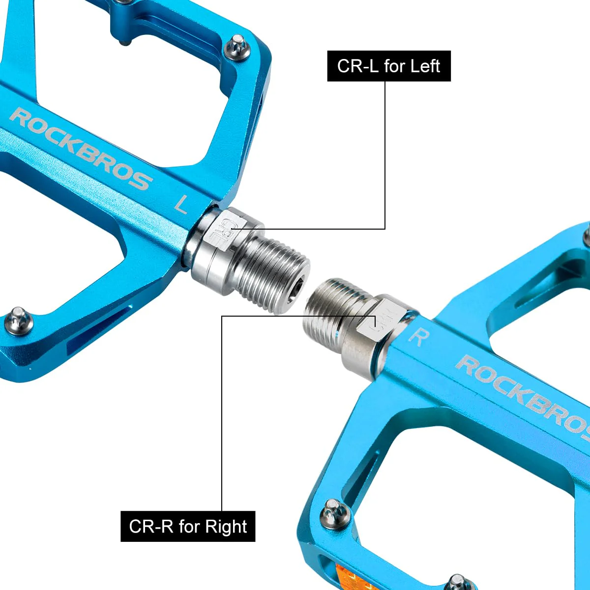 ROCKBROS MTB Reflective Aluminum Pedals 9/16" Sealed Bearing Lightweight - Image 13