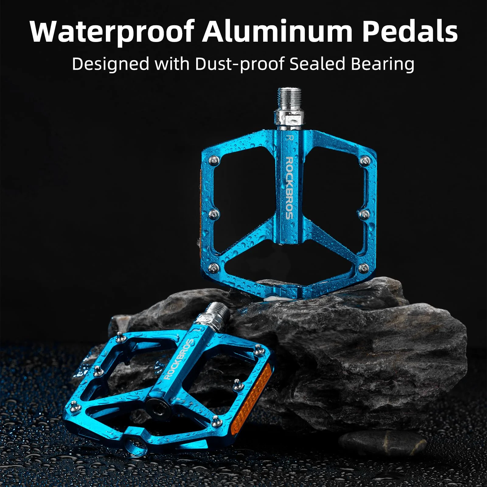 ROCKBROS MTB Reflective Aluminum Pedals 9/16" Sealed Bearing Lightweight - Image 14