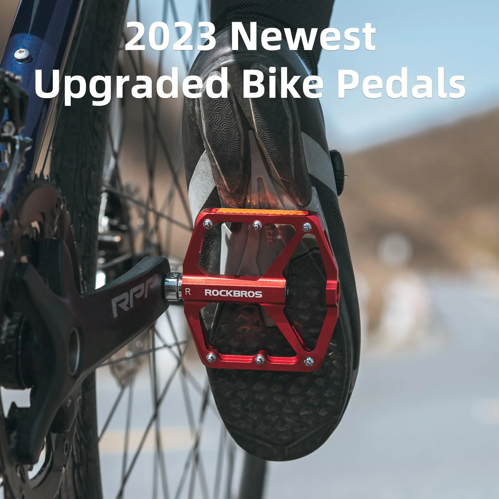 ROCKBROS MTB Reflective Aluminum Pedals 9/16" Sealed Bearing Lightweight - Image 16