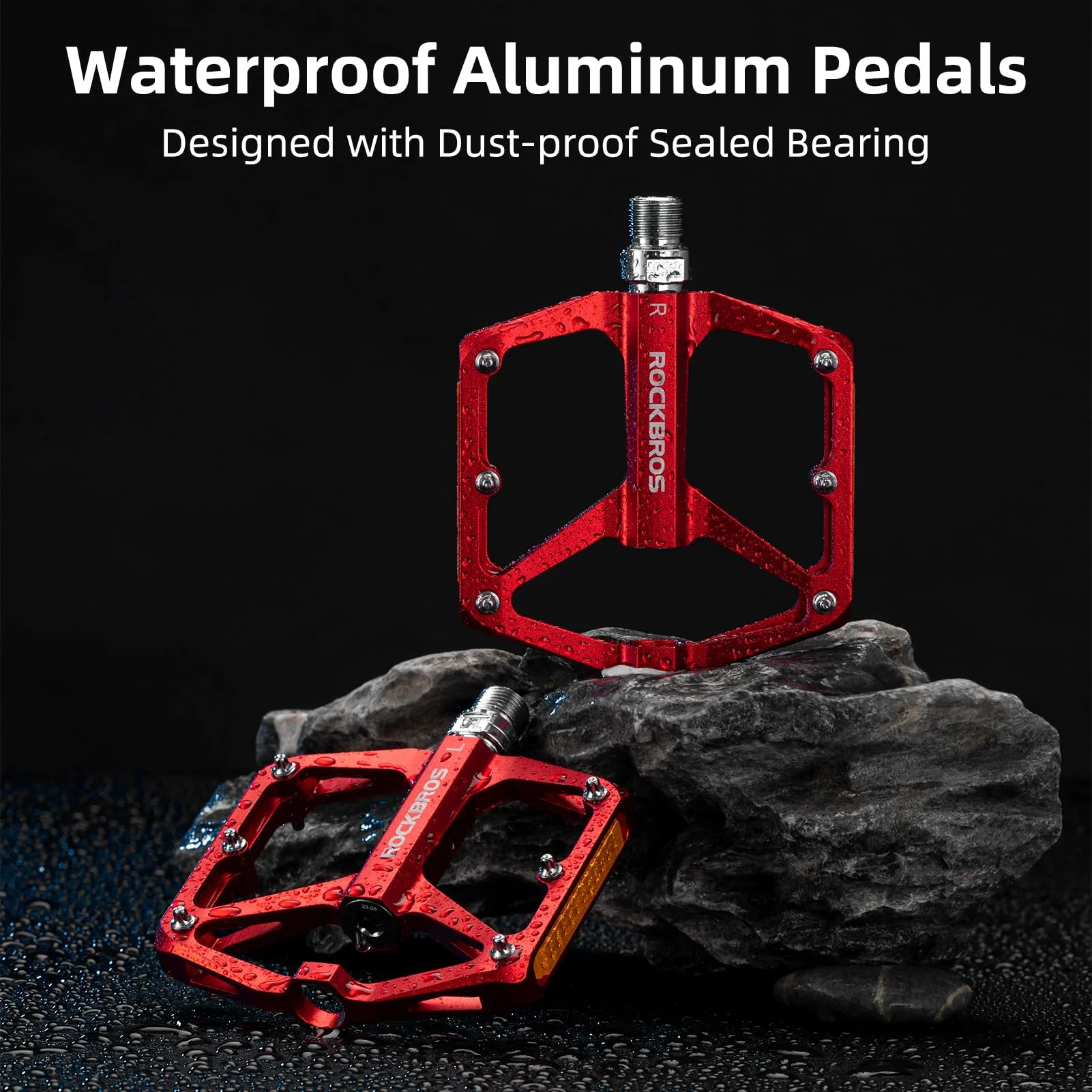 ROCKBROS MTB Reflective Aluminum Pedals 9/16" Sealed Bearing Lightweight - Image 21