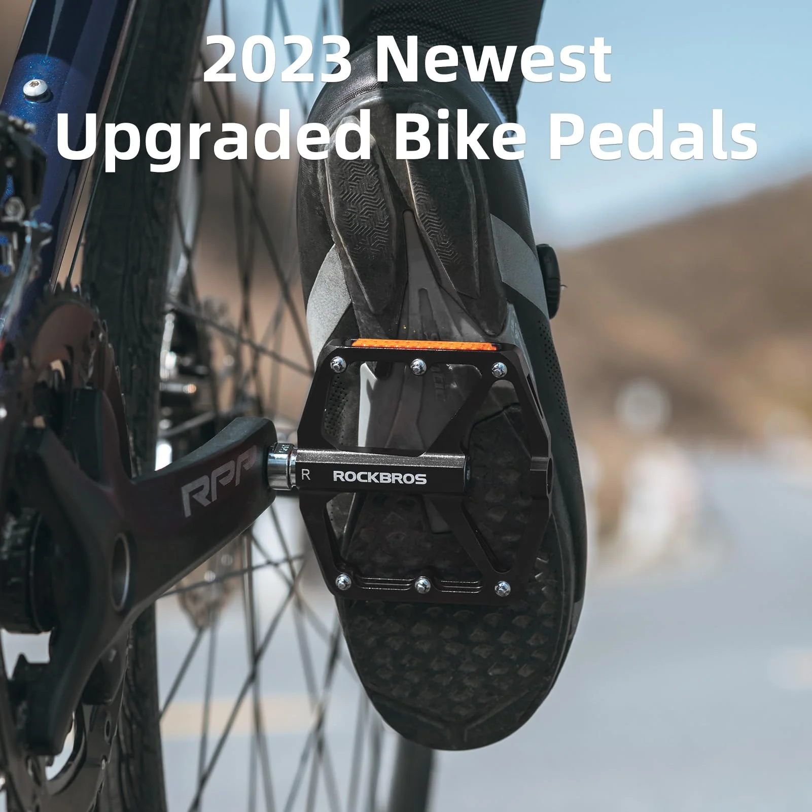 ROCKBROS MTB Reflective Aluminum Pedals 9/16" Sealed Bearing Lightweight - Image 3