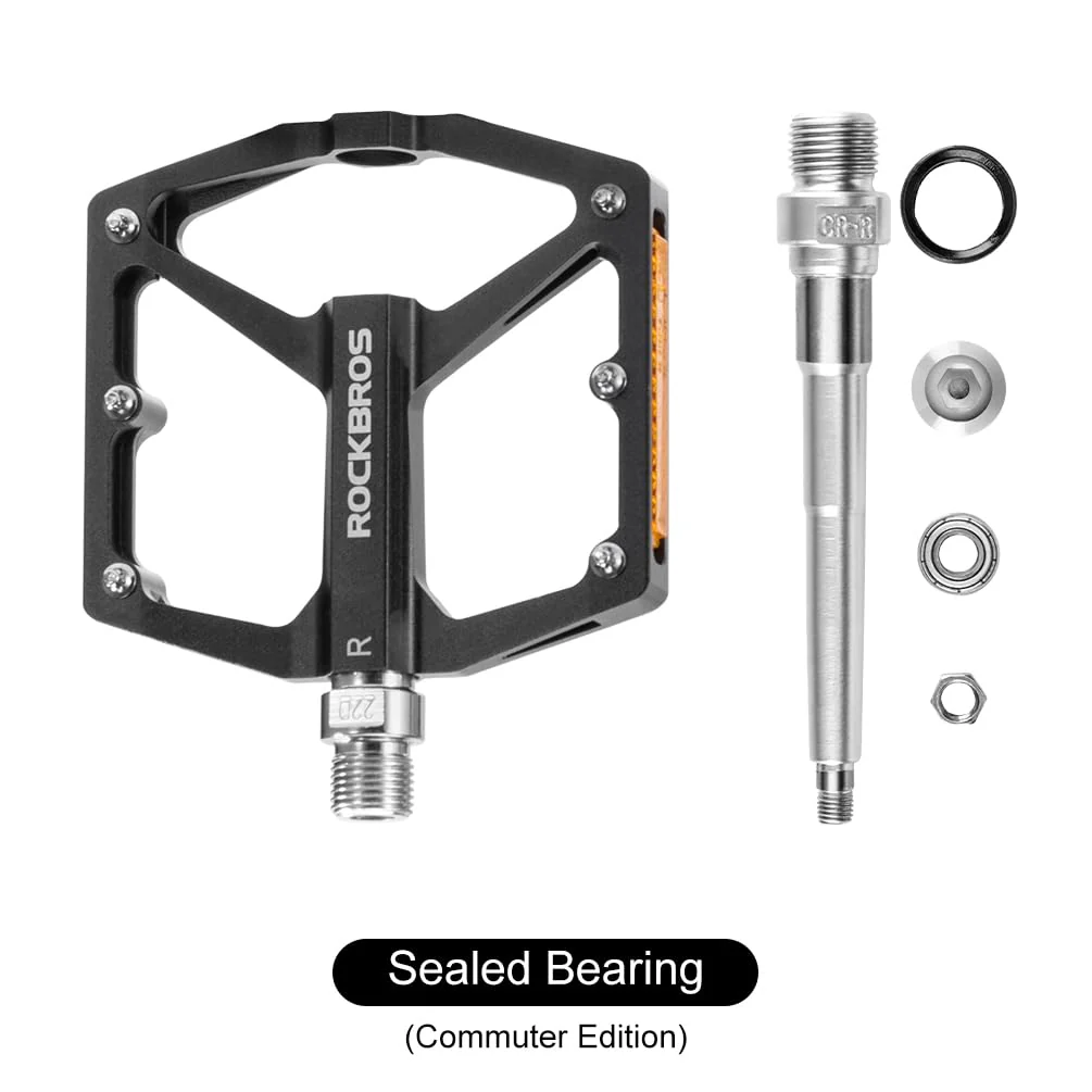ROCKBROS MTB Reflective Aluminum Pedals 9/16" Sealed Bearing Lightweight - Image 5