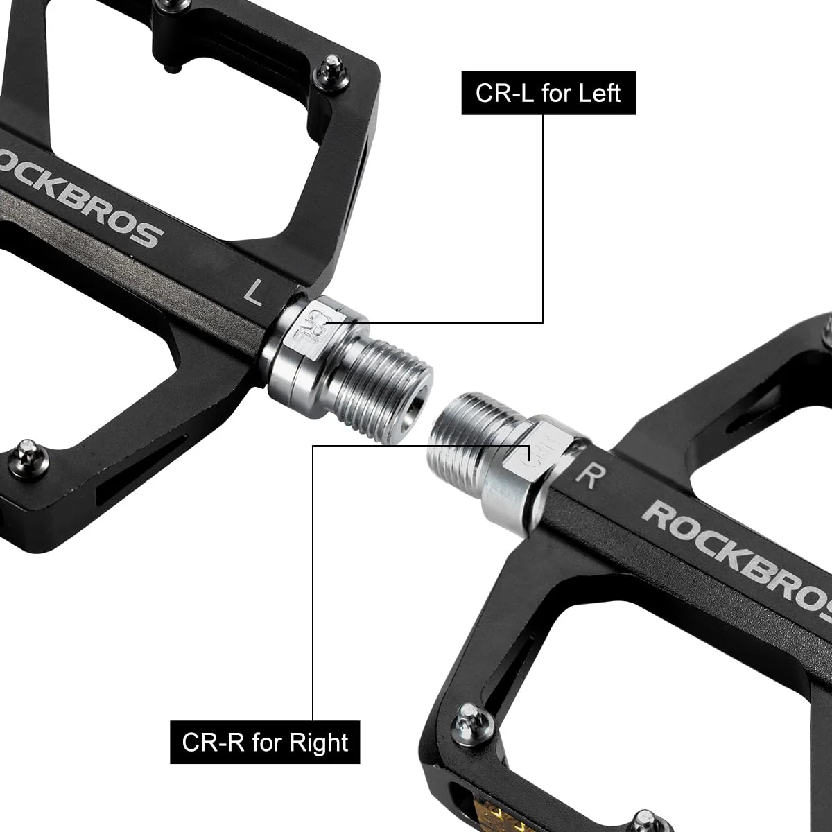 ROCKBROS MTB Reflective Aluminum Pedals 9/16" Sealed Bearing Lightweight - Image 6