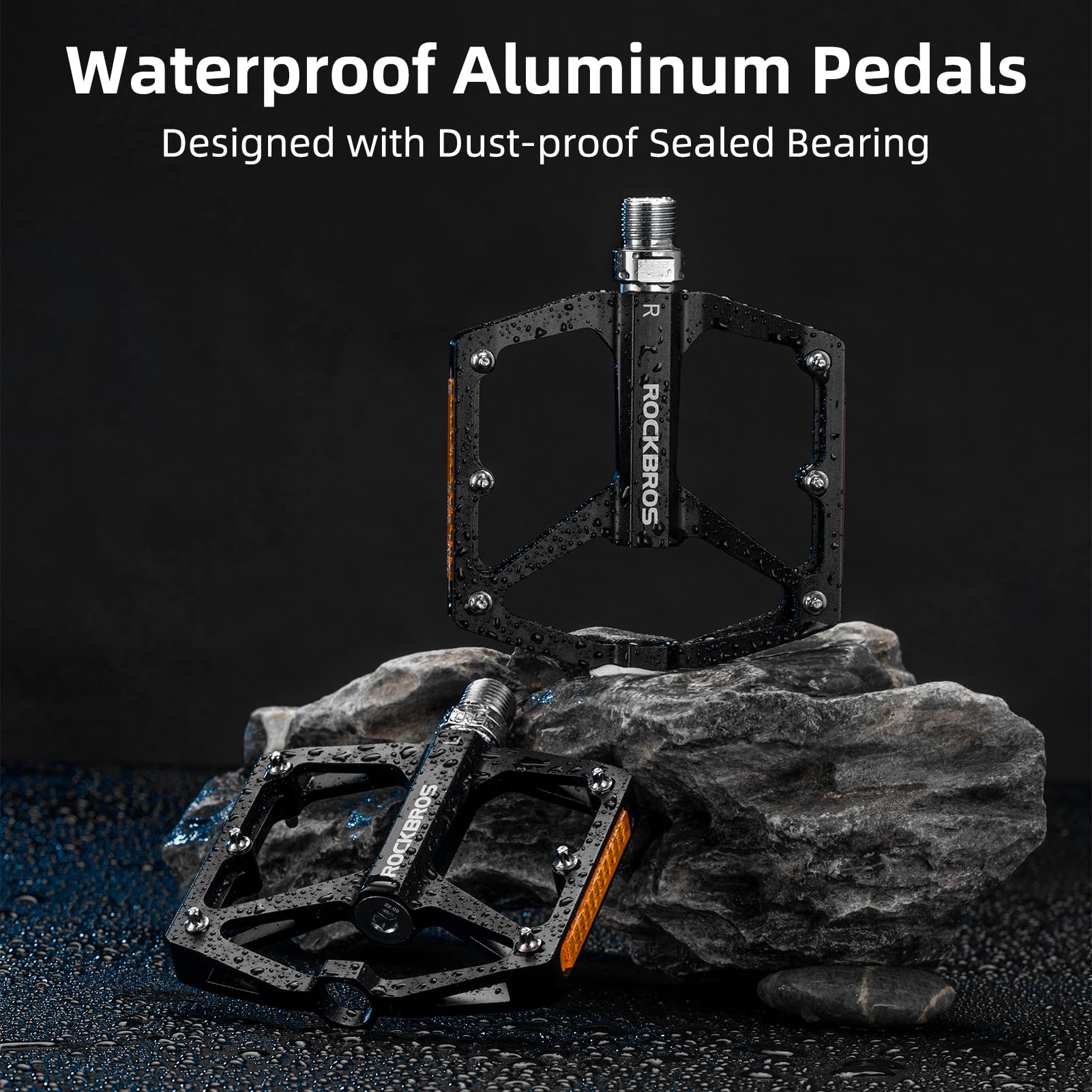 ROCKBROS MTB Reflective Aluminum Pedals 9/16" Sealed Bearing Lightweight - Image 7