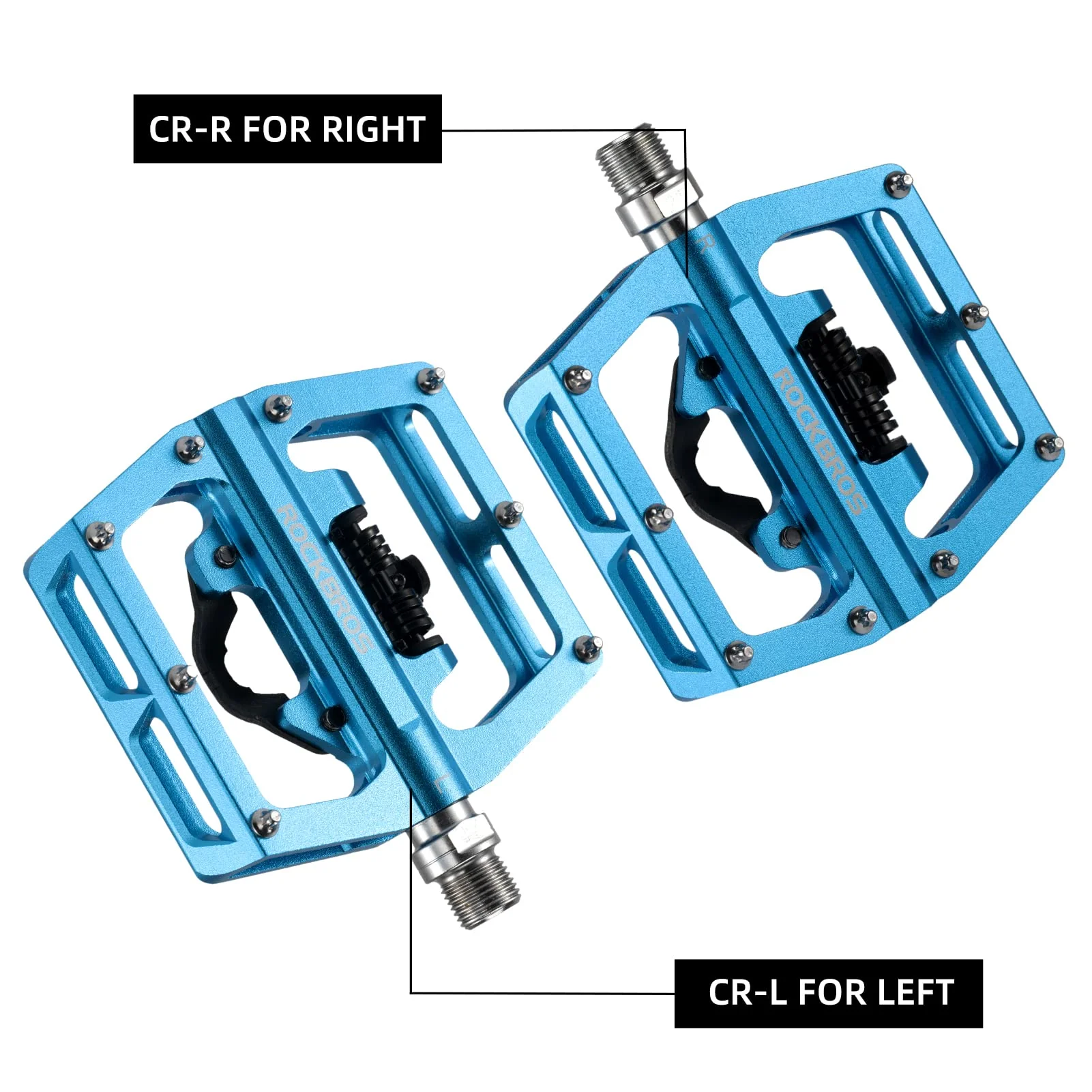 ROCKBROS MTB Aluminum Bike Pedals Compatible with SPD - Image 13