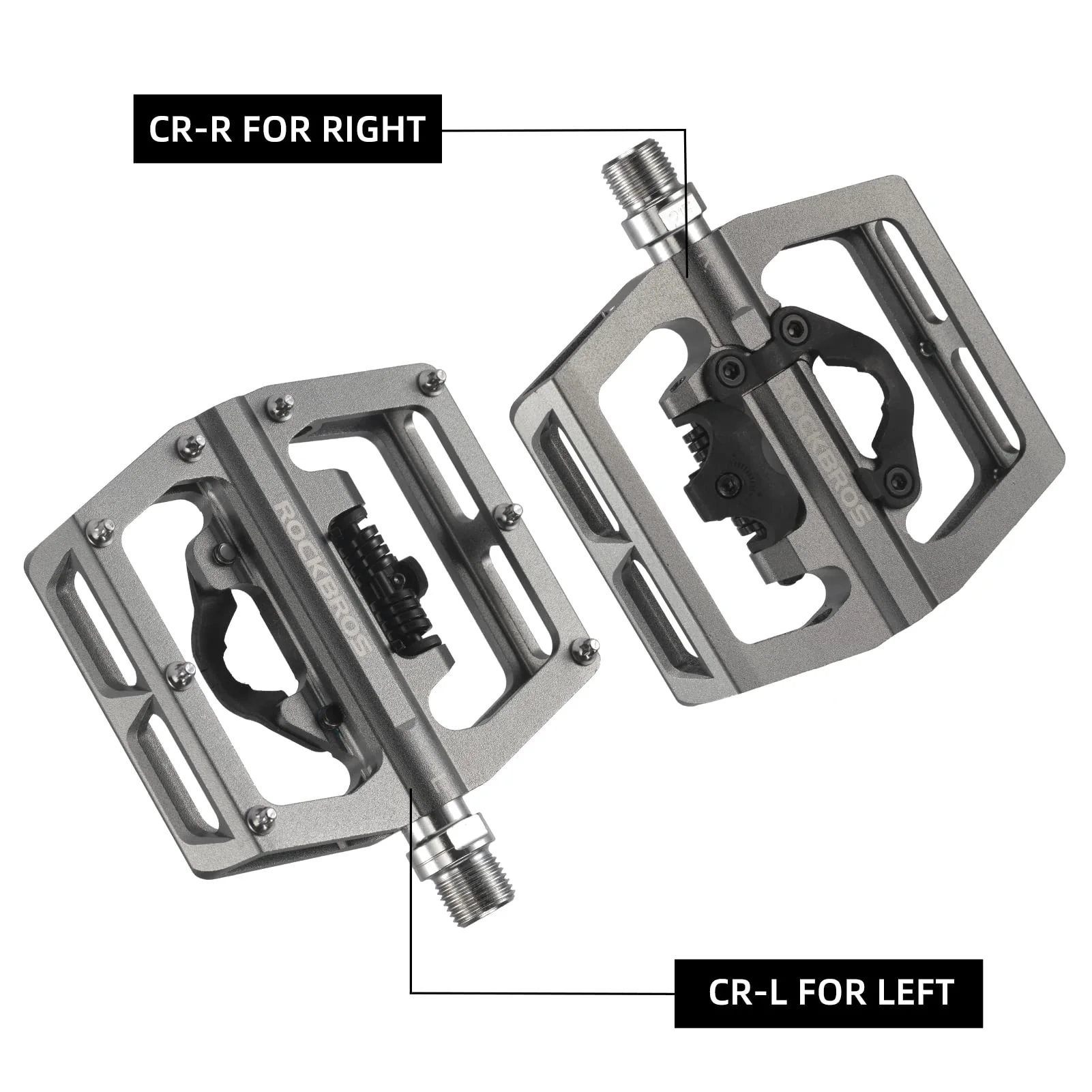ROCKBROS MTB Aluminum Bike Pedals Compatible with SPD - Image 18