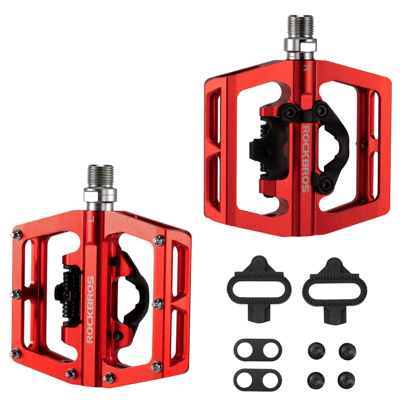 ROCKBROS MTB Aluminum Bike Pedals Compatible with SPD - Image 19