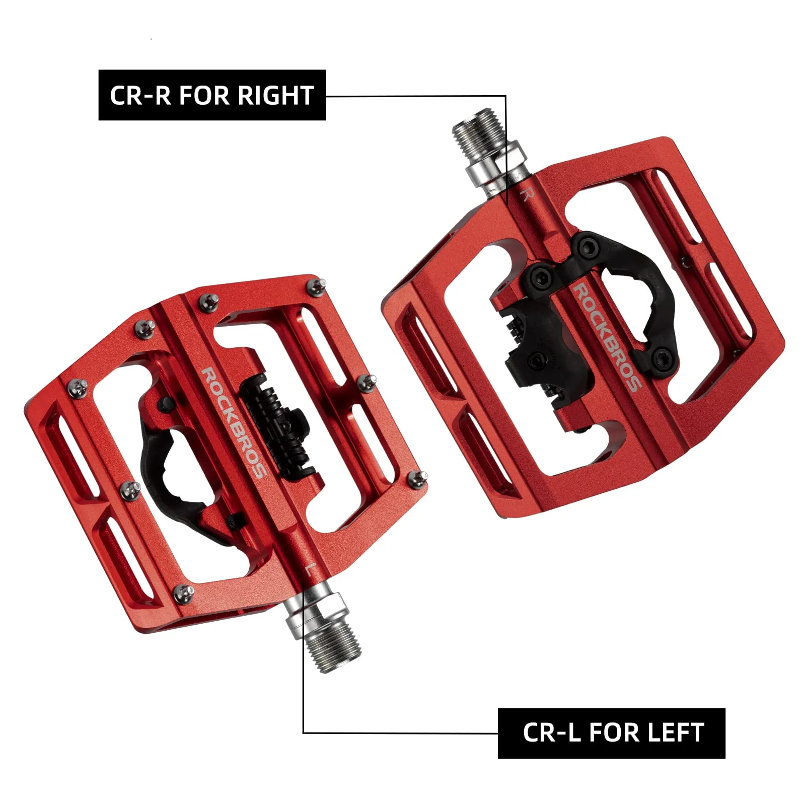 ROCKBROS MTB Aluminum Bike Pedals Compatible with SPD - Image 23