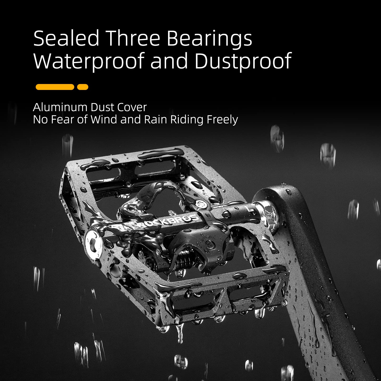 ROCKBROS MTB Aluminum Bike Pedals Compatible with SPD - Image 6