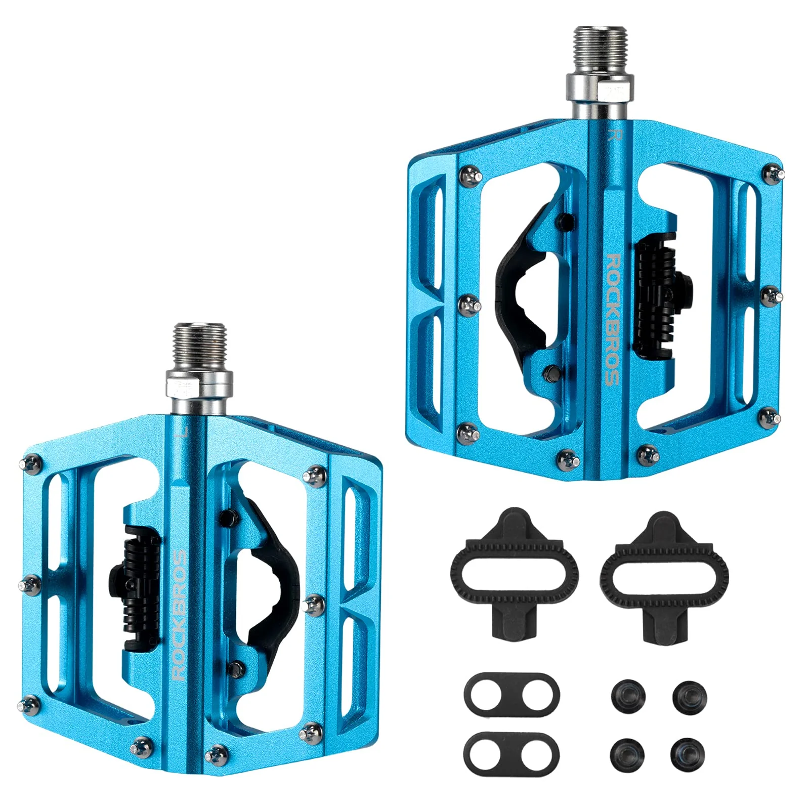 ROCKBROS MTB Aluminum Bike Pedals Compatible with SPD - Image 9