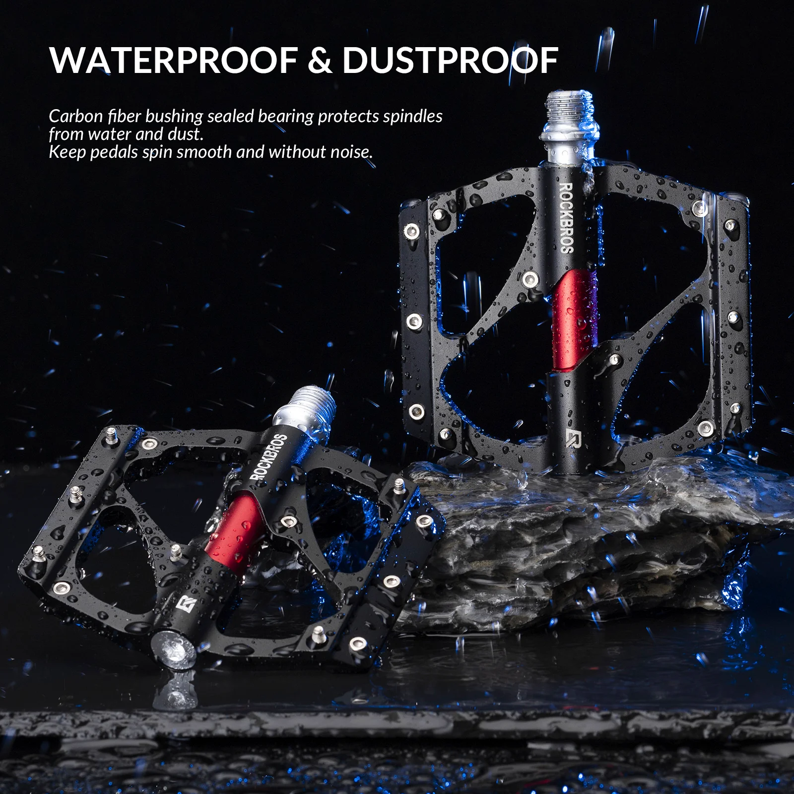 ROCKBROS MTB Pedals Platform Bike Pedal Aluminum 9/16" Bicycle Pedal Non-Slip Lightweight Flat Pedals for BMX Road Mountain Bikes - Image 8