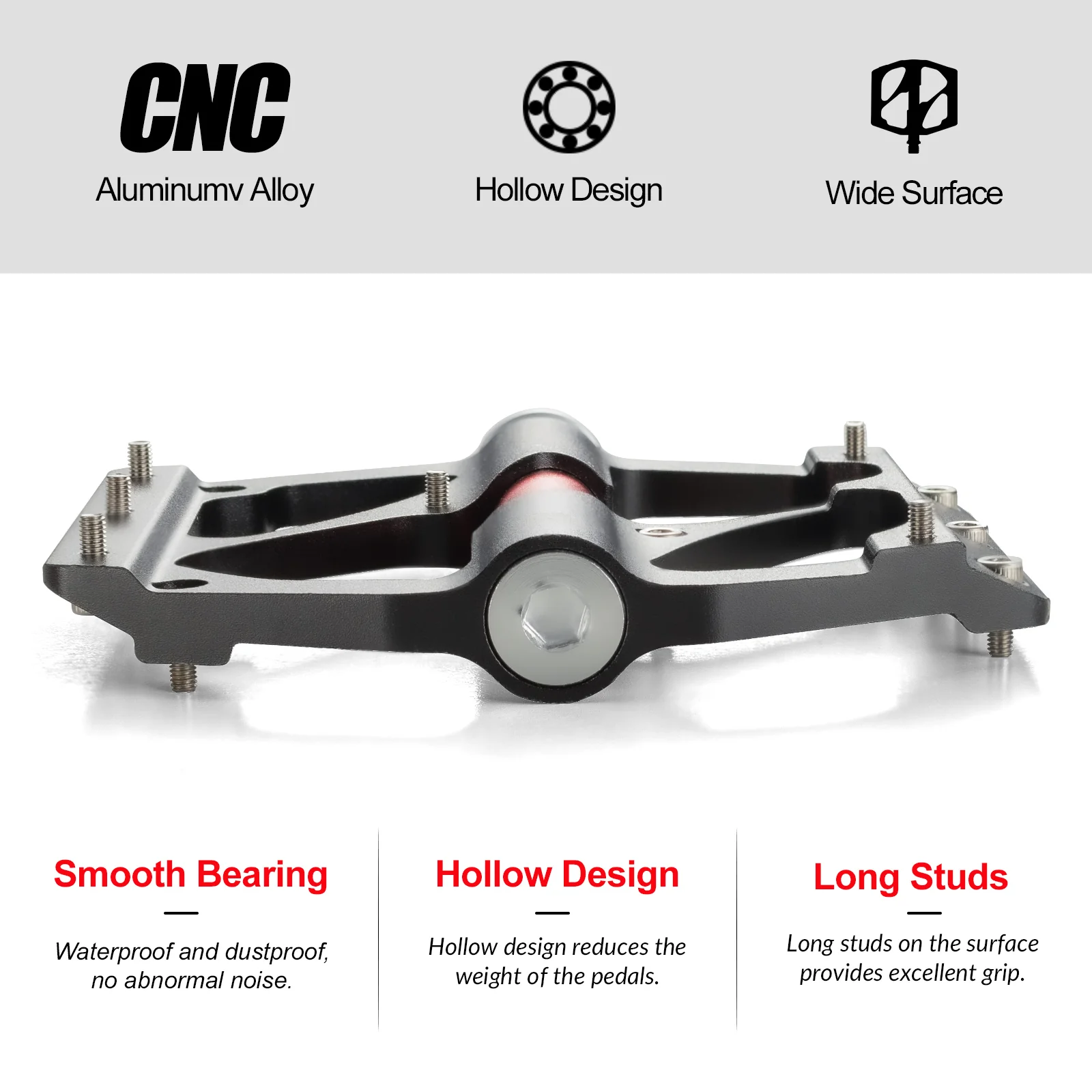 ROCKBROS MTB Pedals Platform Bike Pedal Aluminum 9/16" Bicycle Pedal Non-Slip Lightweight Flat Pedals for BMX Road Mountain Bikes - Image 9