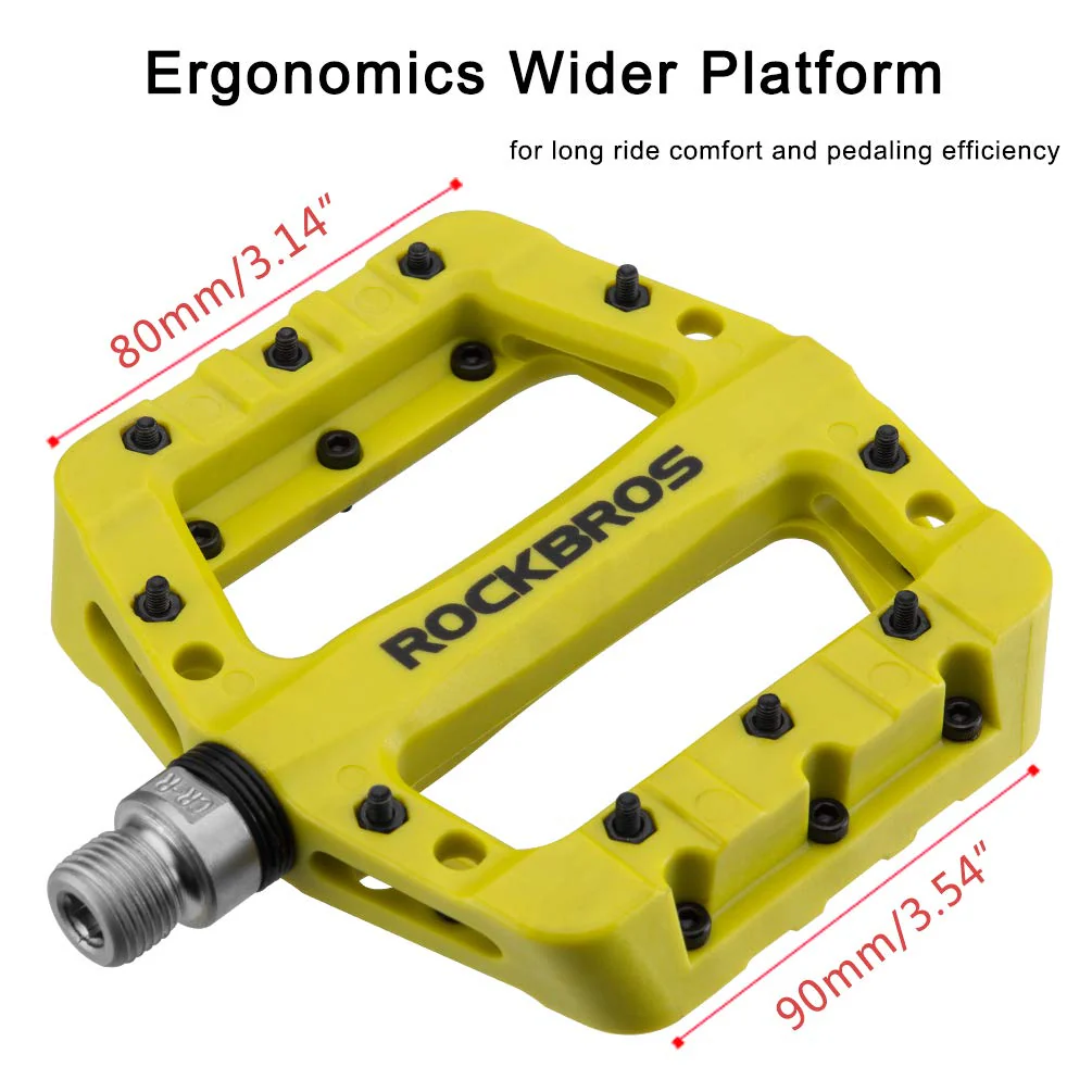 ROCKBROS Nylon Fiber Bicycle Platform Pedals for BMX MTB 9/16" - Image 18