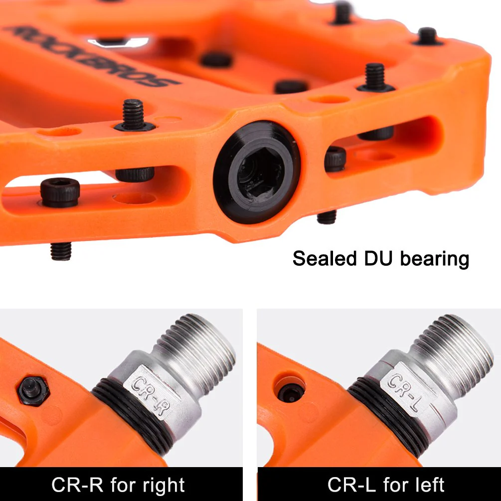 ROCKBROS Nylon Fiber Bicycle Platform Pedals for BMX MTB 9/16" - Image 25