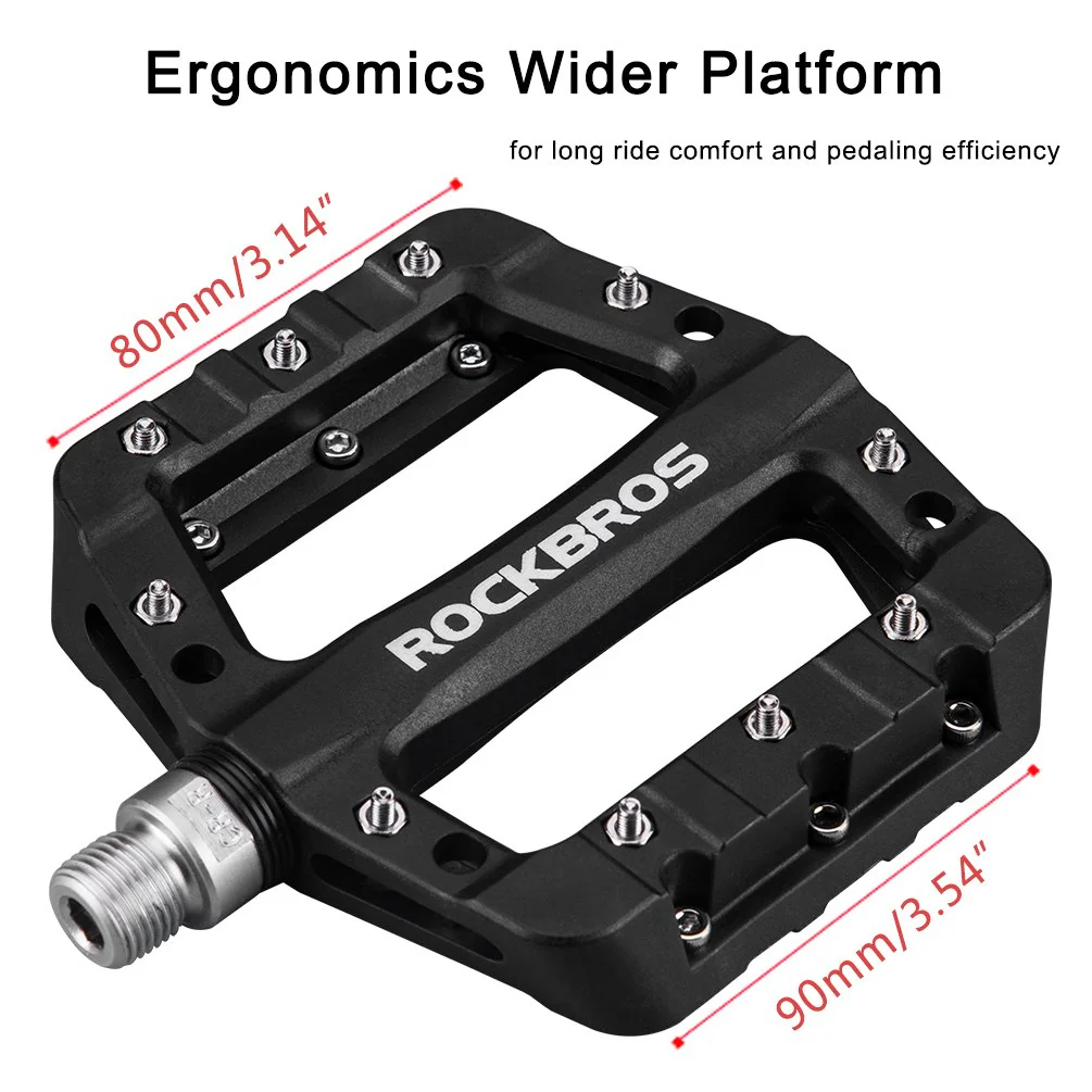 ROCKBROS Nylon Fiber Bicycle Platform Pedals for BMX MTB 9/16" - Image 3