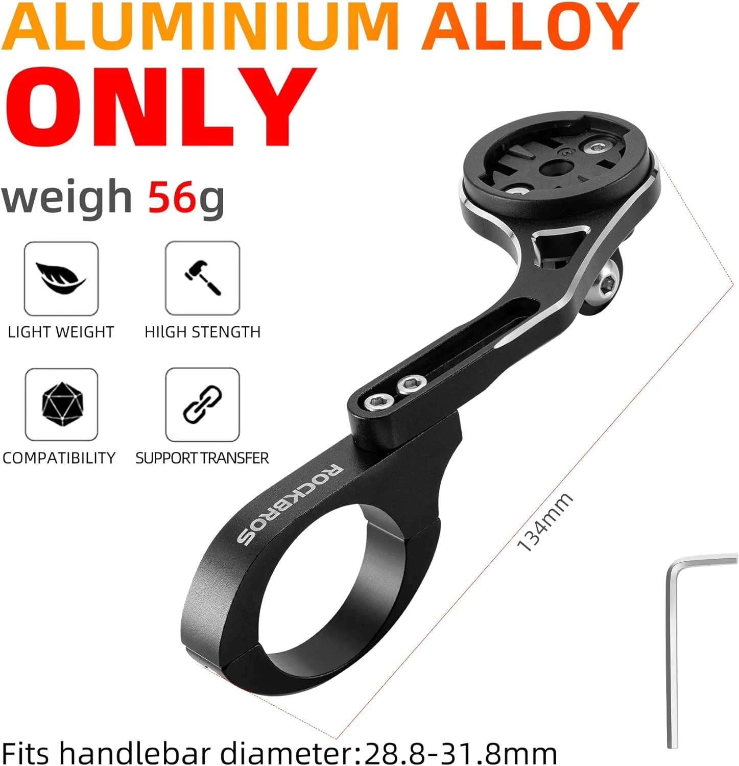 ROCKBROS Out Front Bike Mount Cycling Computer Mount Bike Handlebar 1.25''/ 31.8mm - Image 11