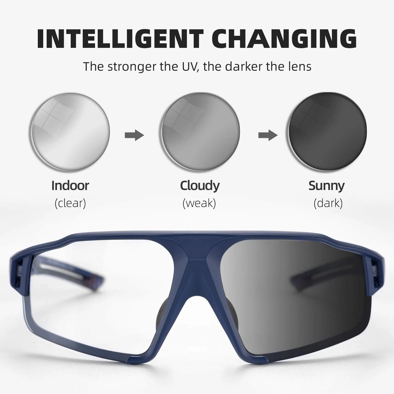 ROCKBROS Photochromic Cycling Glasses UV400 Lens - Image 3