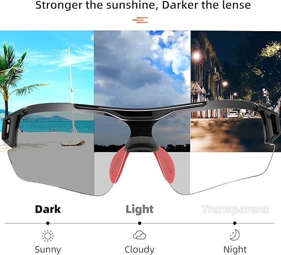 ROCKBROS Photochromic Cycling Sunglasses UV Protection Adaptive Lens - Image 14