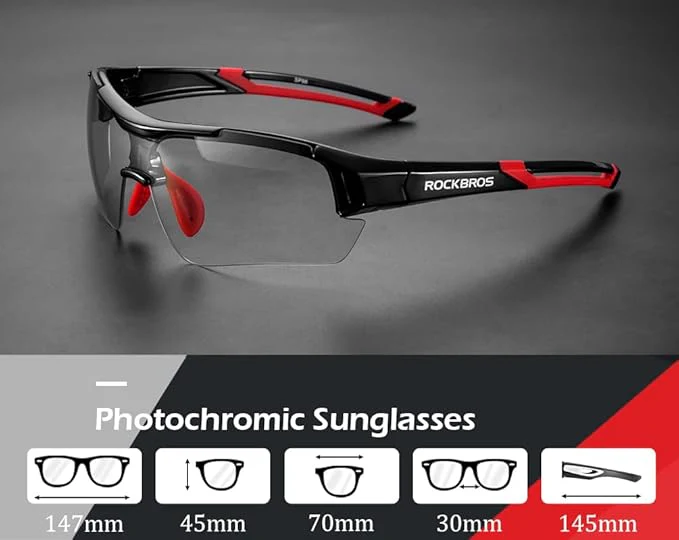 ROCKBROS Photochromic Cycling Sunglasses UV Protection Adaptive Lens - Image 16