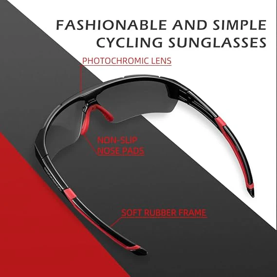 ROCKBROS Photochromic Cycling Sunglasses UV Protection Adaptive Lens - Image 17