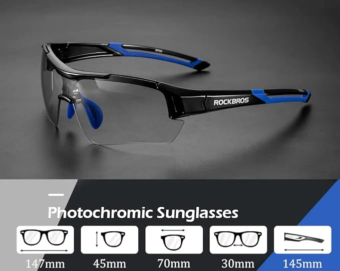 ROCKBROS Photochromic Cycling Sunglasses UV Protection Adaptive Lens - Image 6