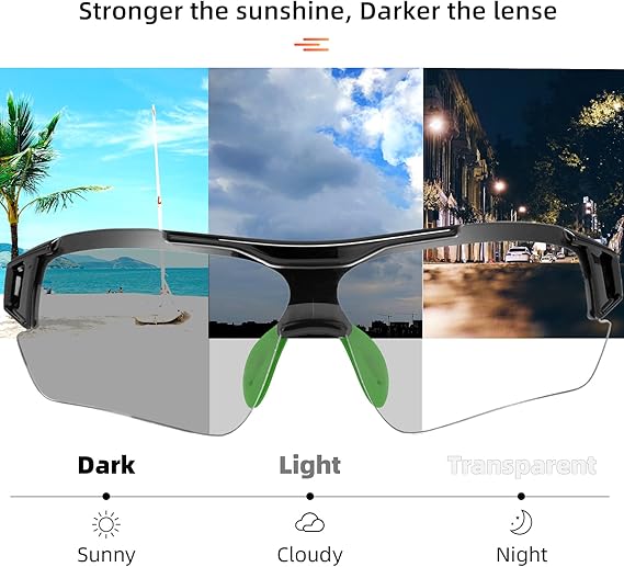 ROCKBROS Photochromic Cycling Sunglasses UV Protection Adaptive Lens - Image 9