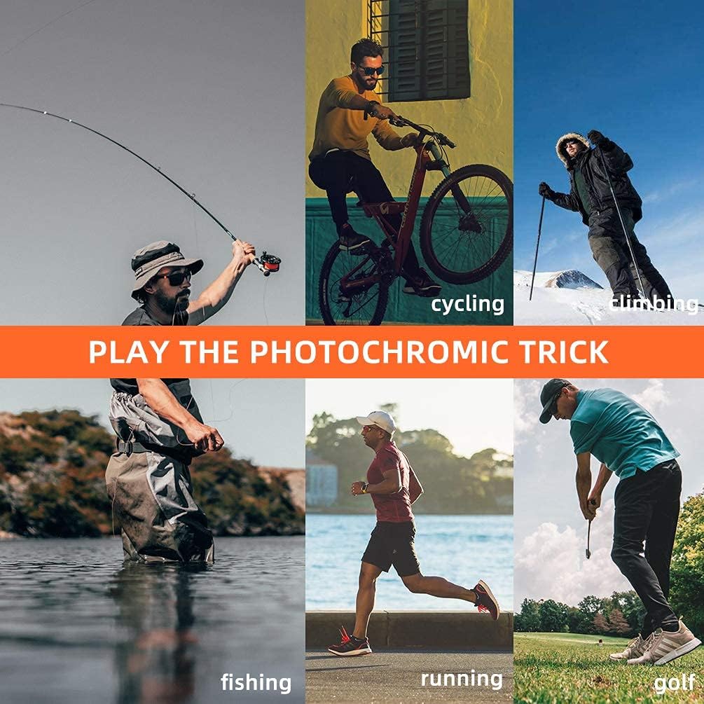 ROCKBROS Photochromic Cycling Sunglasses UV Protection Windproof Lightweight - Image 14